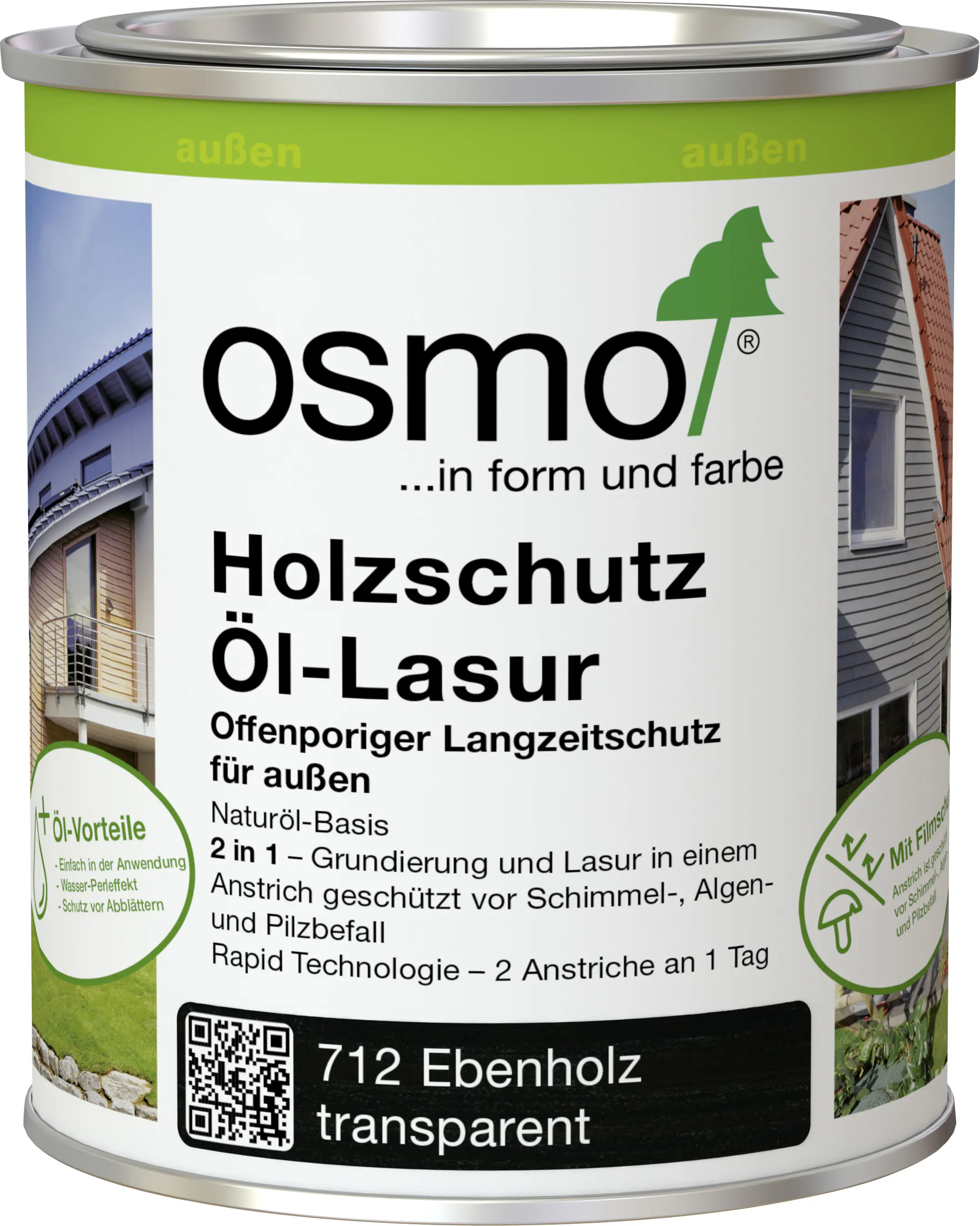 Osmo Holzschutz Öl-Lasur 750 ml ebenholz