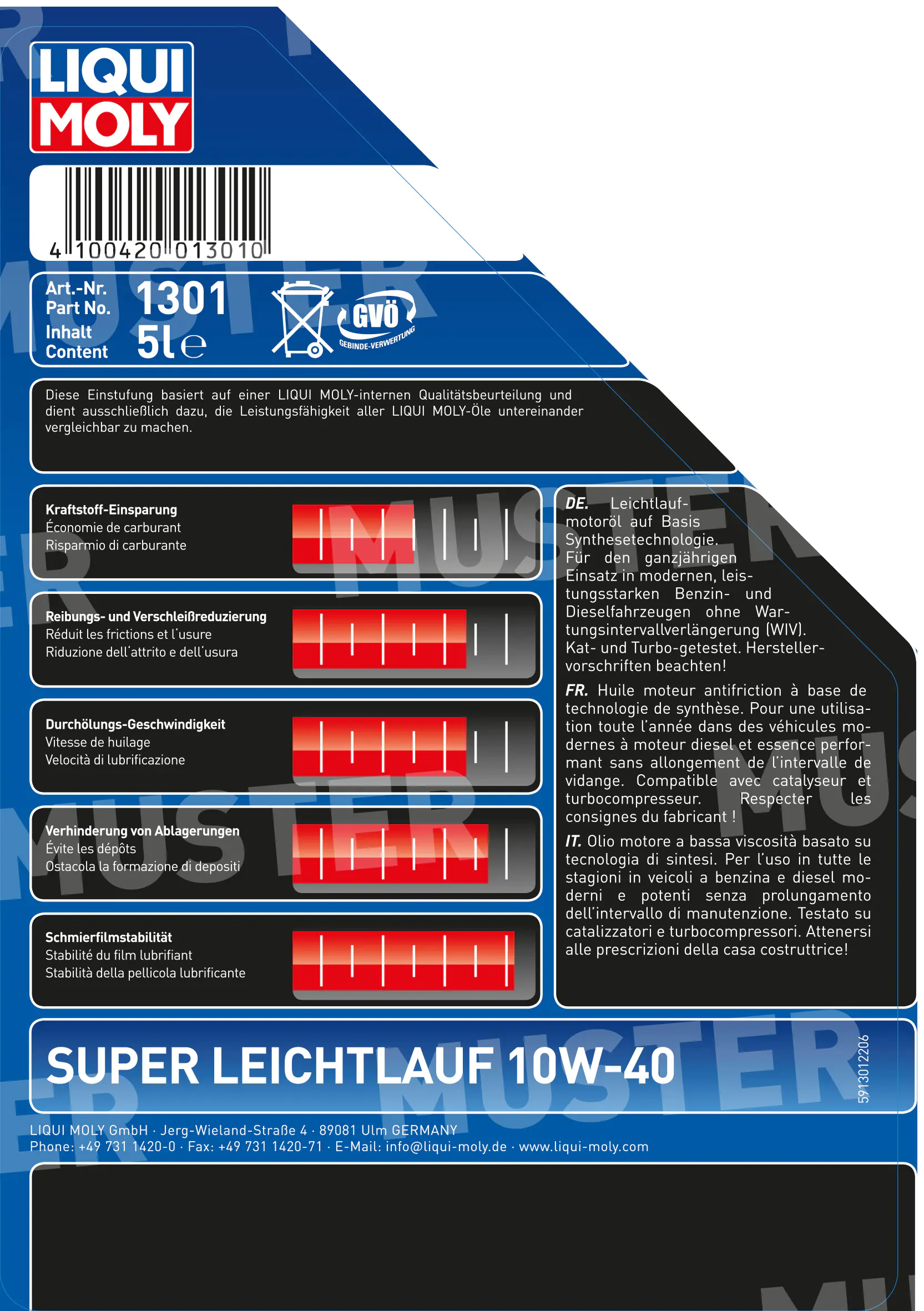 Liqui Moly Motoröl Super Leichtlauf 10W-40 5 L