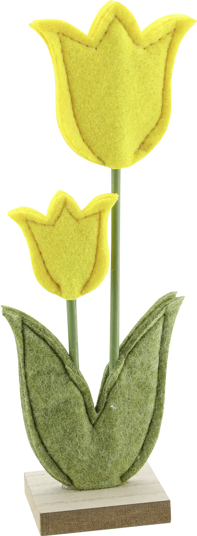 Frühlingsdeko Aufsteller Tulpe Holz 19,5 cm gelb