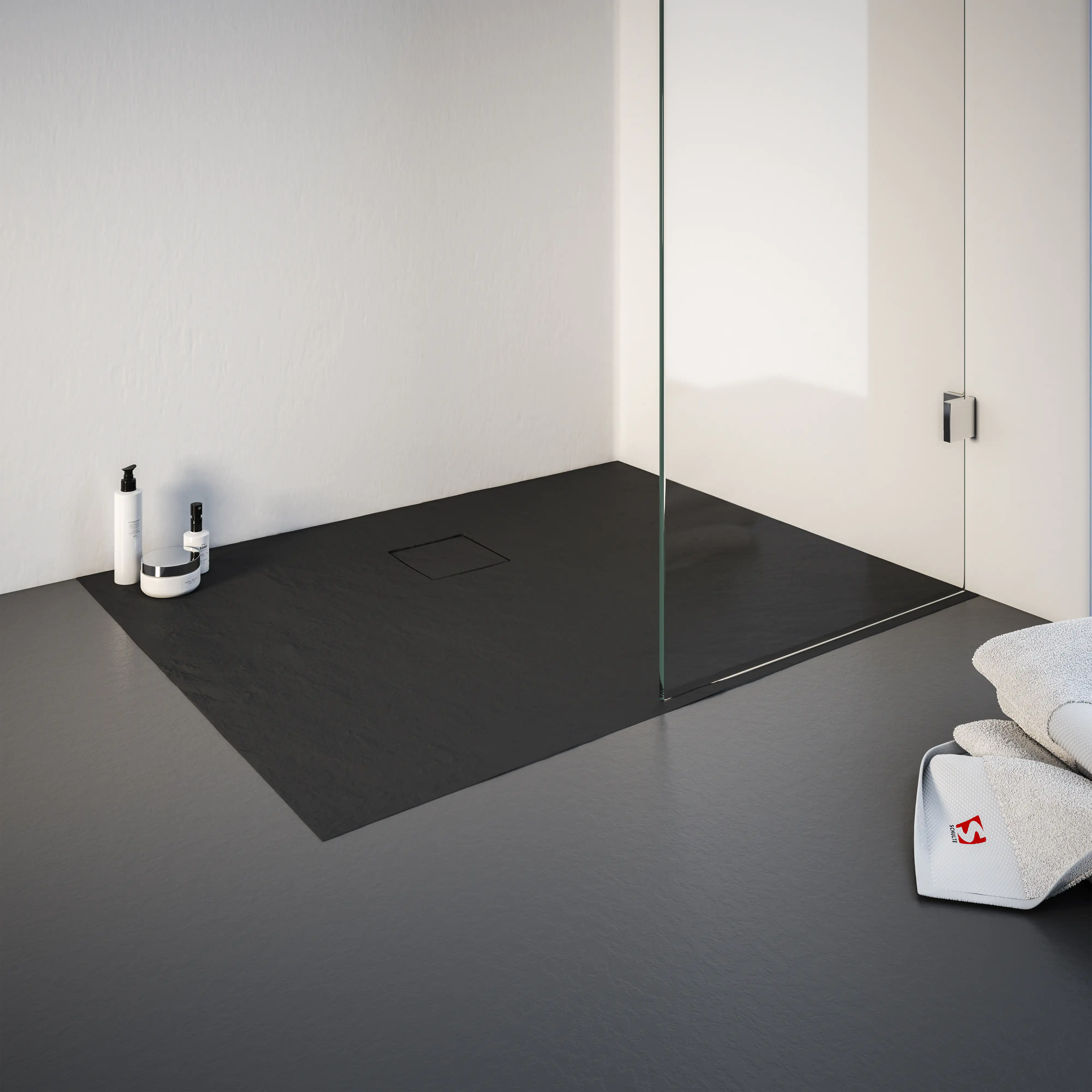 Schulte Duschwanne Steinstruktur 80 x 120 cm anthrazit