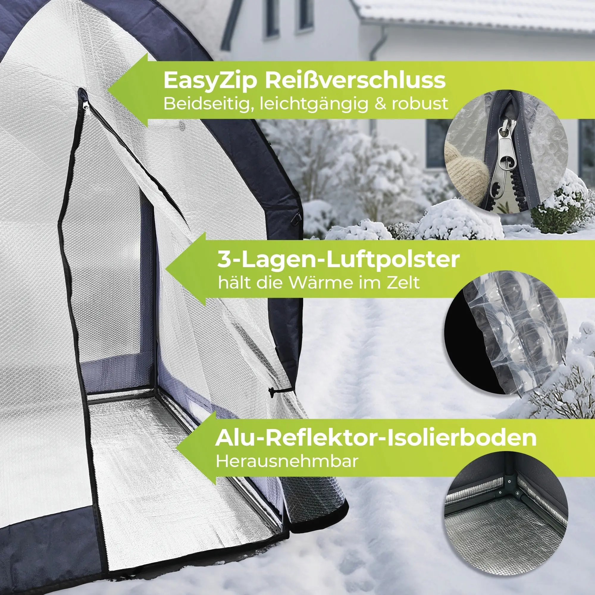 BioGreen Überwinterungszelt Icedome ThermoPlus Deluxe 120 x 183 cm 