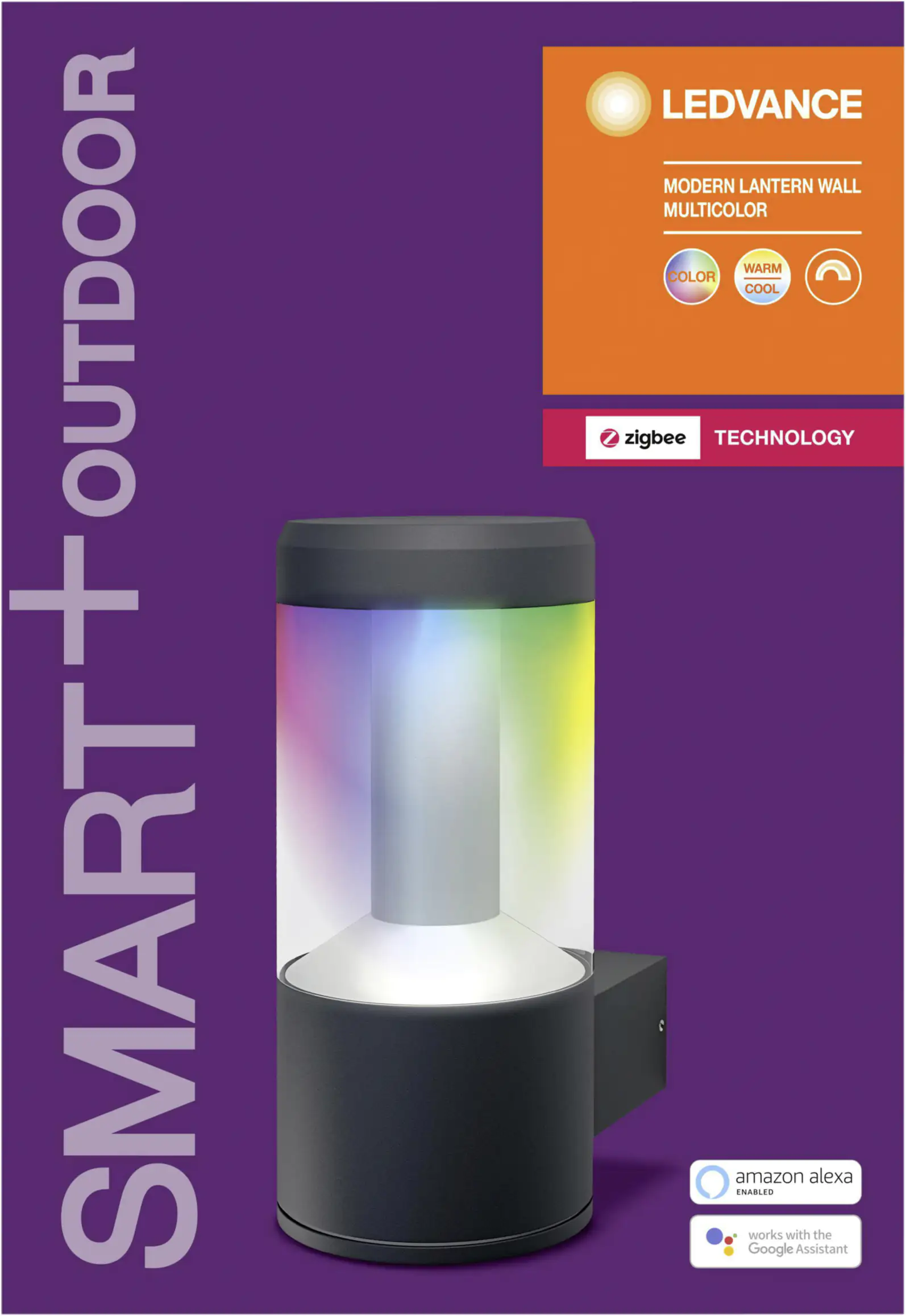 Ledvance LED Außen-Wandleuchte Smart+ Outdoor Lantern Wall dunkelgrau