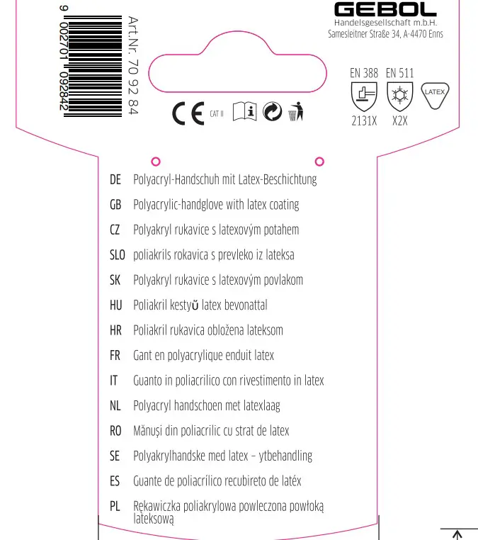 Gebol Handschuh Winter Grip  