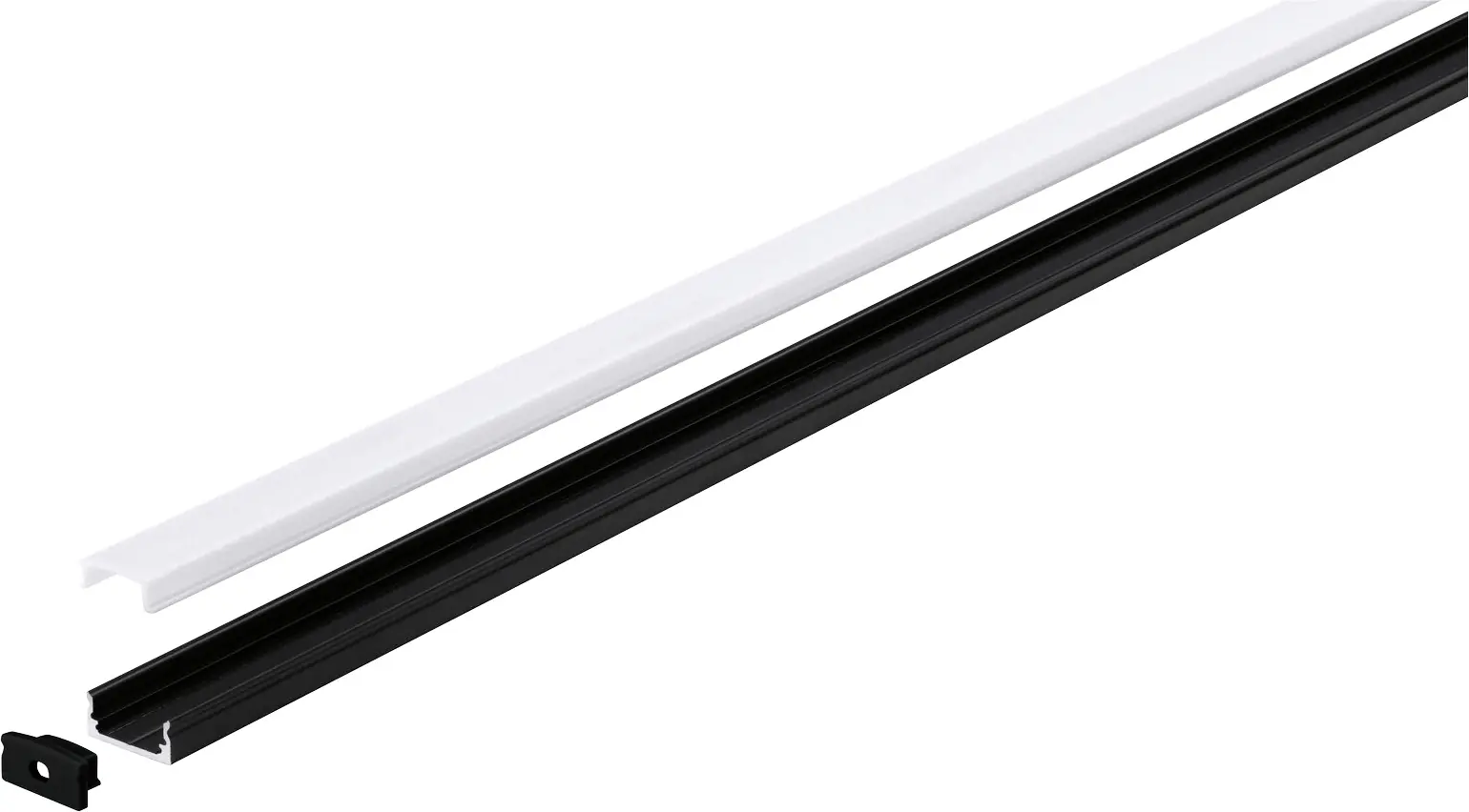 Paulmann LED-Profil für LED-Streifen 1 m mit weißem Diffusor schwarz-weiß