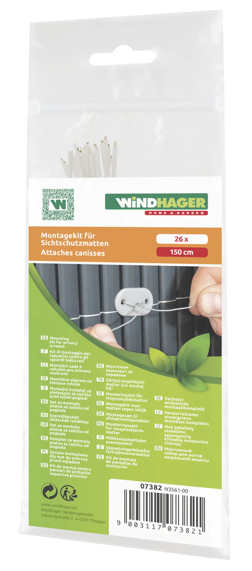 Befestigungsplättchen und Draht für Kunststoffmatten Presidio, 26 Stück