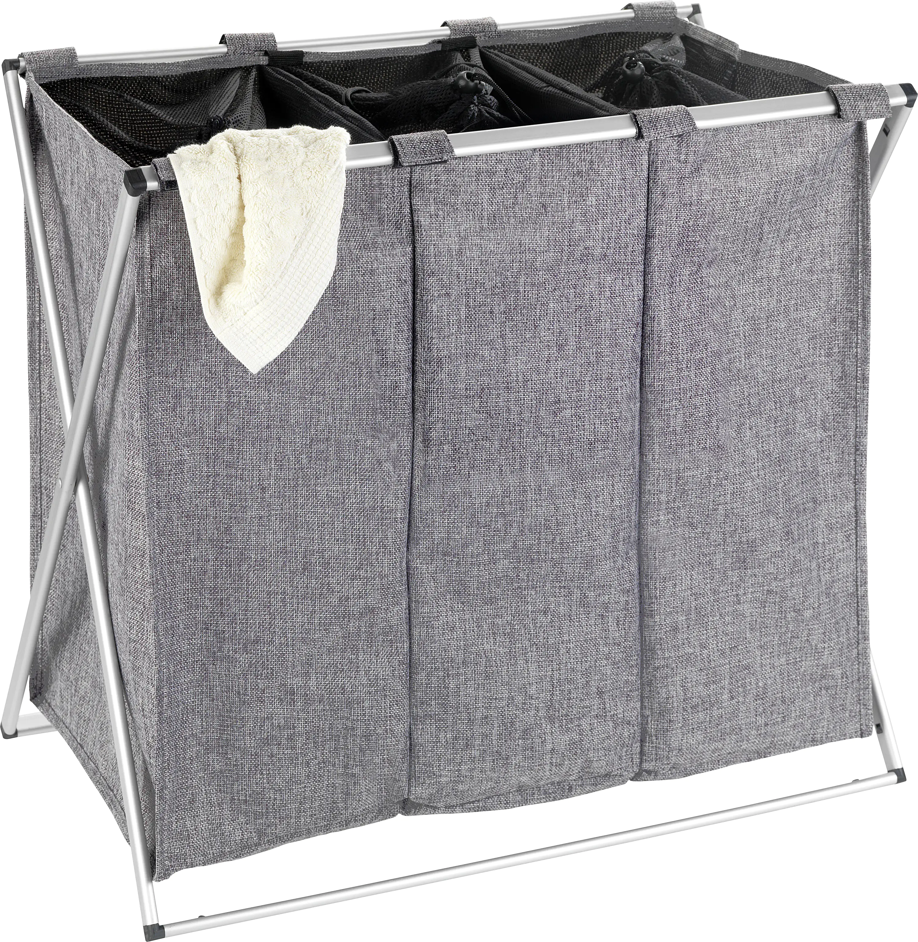 Wenko Wäschesammler Trio Grau 130 l, grau
