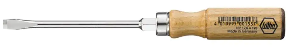 Wiha Schraubendreher Schlitz 5,5 x 100 mm Chrom-Vanadium-Stahl Holzgriff