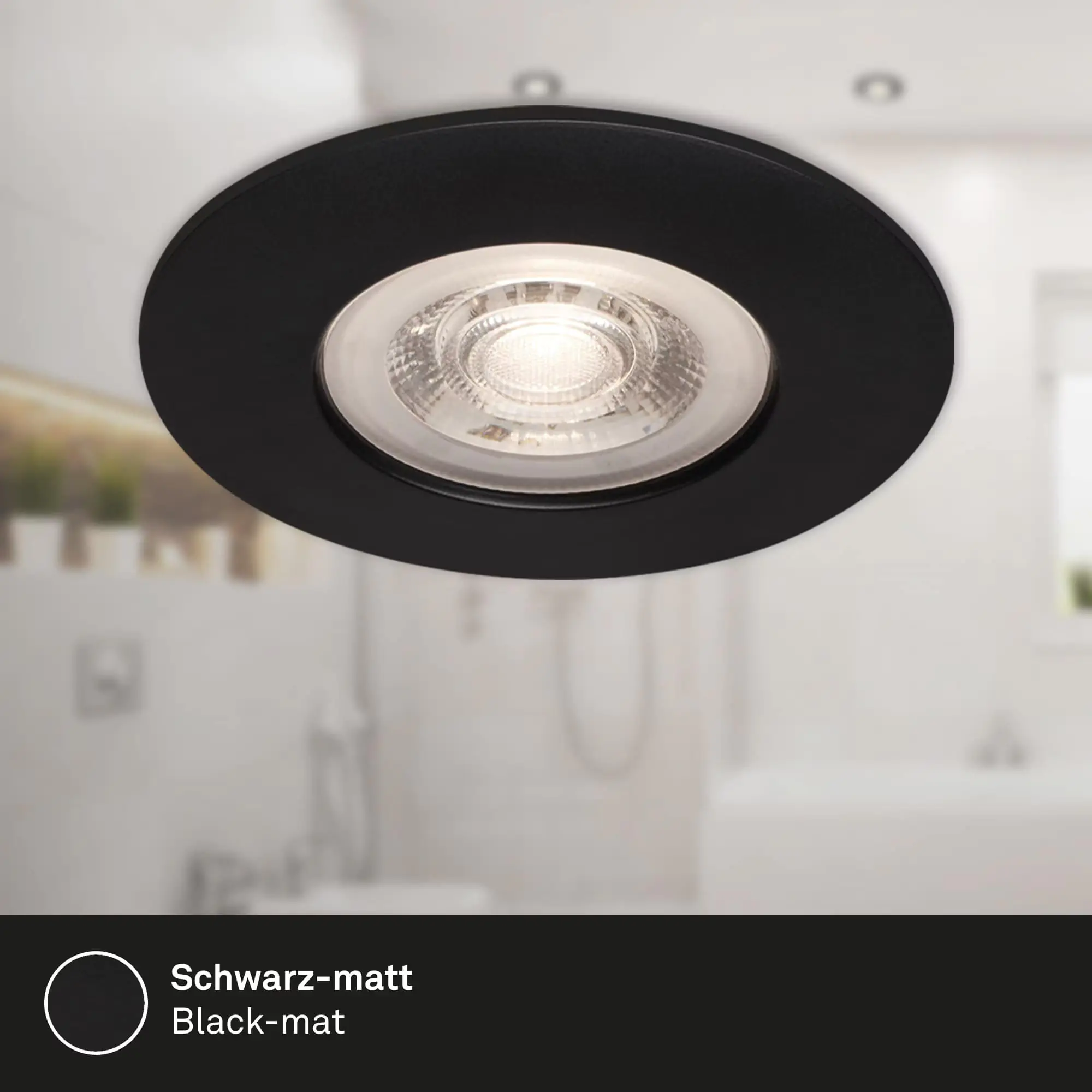 Di-Ka LED Einbauleuchte Kulana 3er Set schwarz-matt Ø 9 cm 4,9W, warmweiß Di-Ka LED Einbauleuchte Kulana 3er Set schwarz-matt Ø 9 cm 4,9W, warmweiß