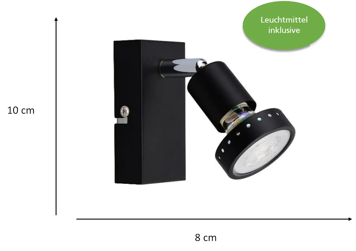 Primaster Wandlampe 1er LED Spot Chicago GU10 10 x 8 cm schwarz Primaster Wandlampe 1er LED Spot Chicago GU10 10 x 8 cm schwarz
