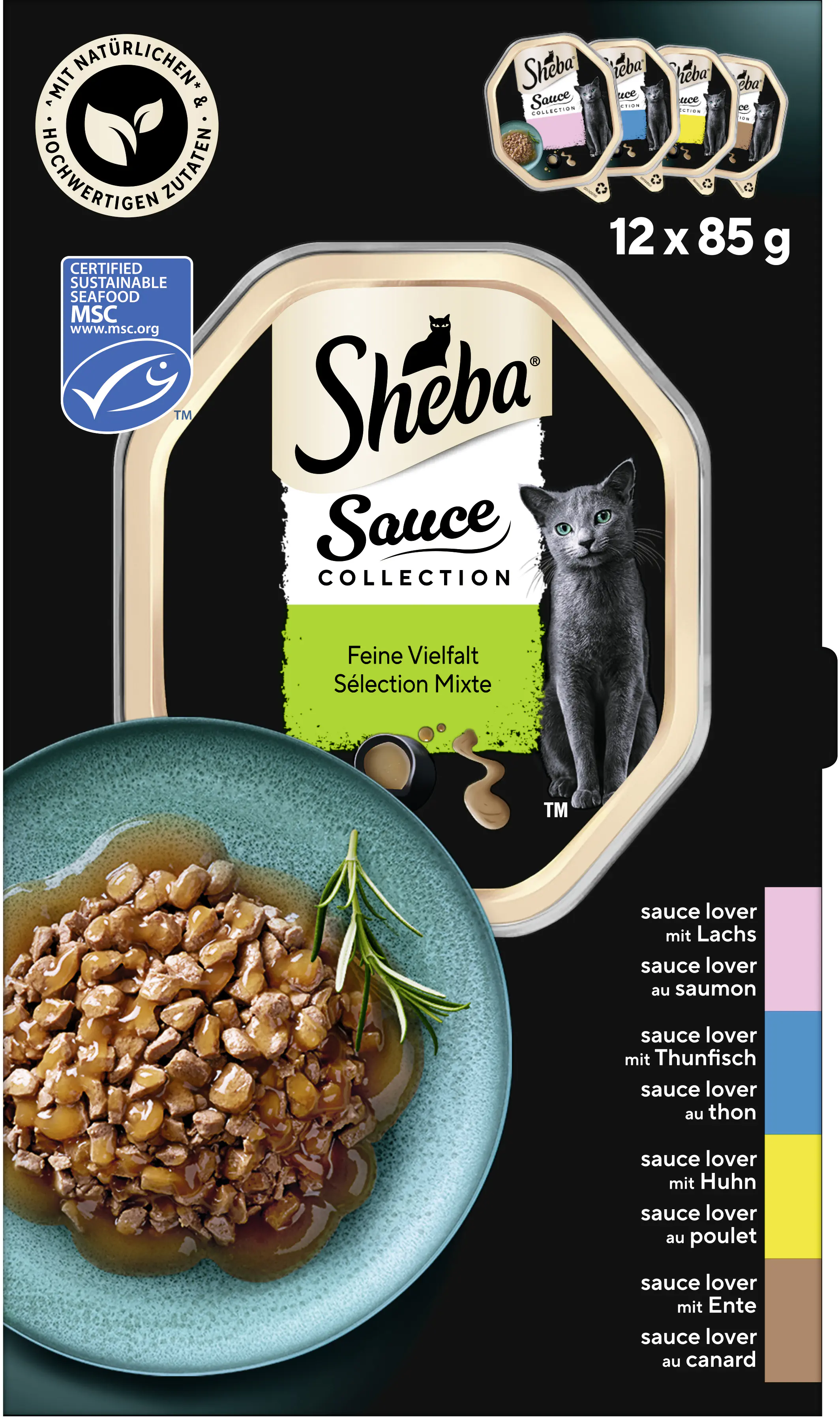 Sheba Sauce Collection Katzennassfutter Adult MSC 12 x 85 g Fisch & Fleisch Variationen Sheba Sauce Collection Katzennassfutter Adult MSC 12 x 85 g Fisch & Fleisch Variationen