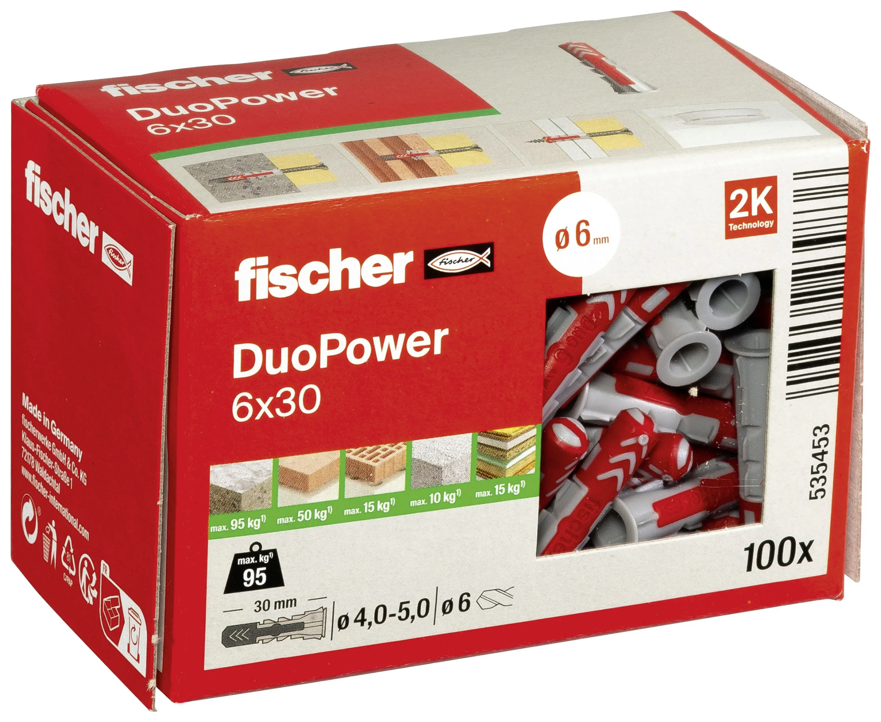 Fischer Dübel Duopower 6.0 x 30 mm - 100 Stück Fischer Dübel Duopower 6.0 x 30 mm - 100 Stück