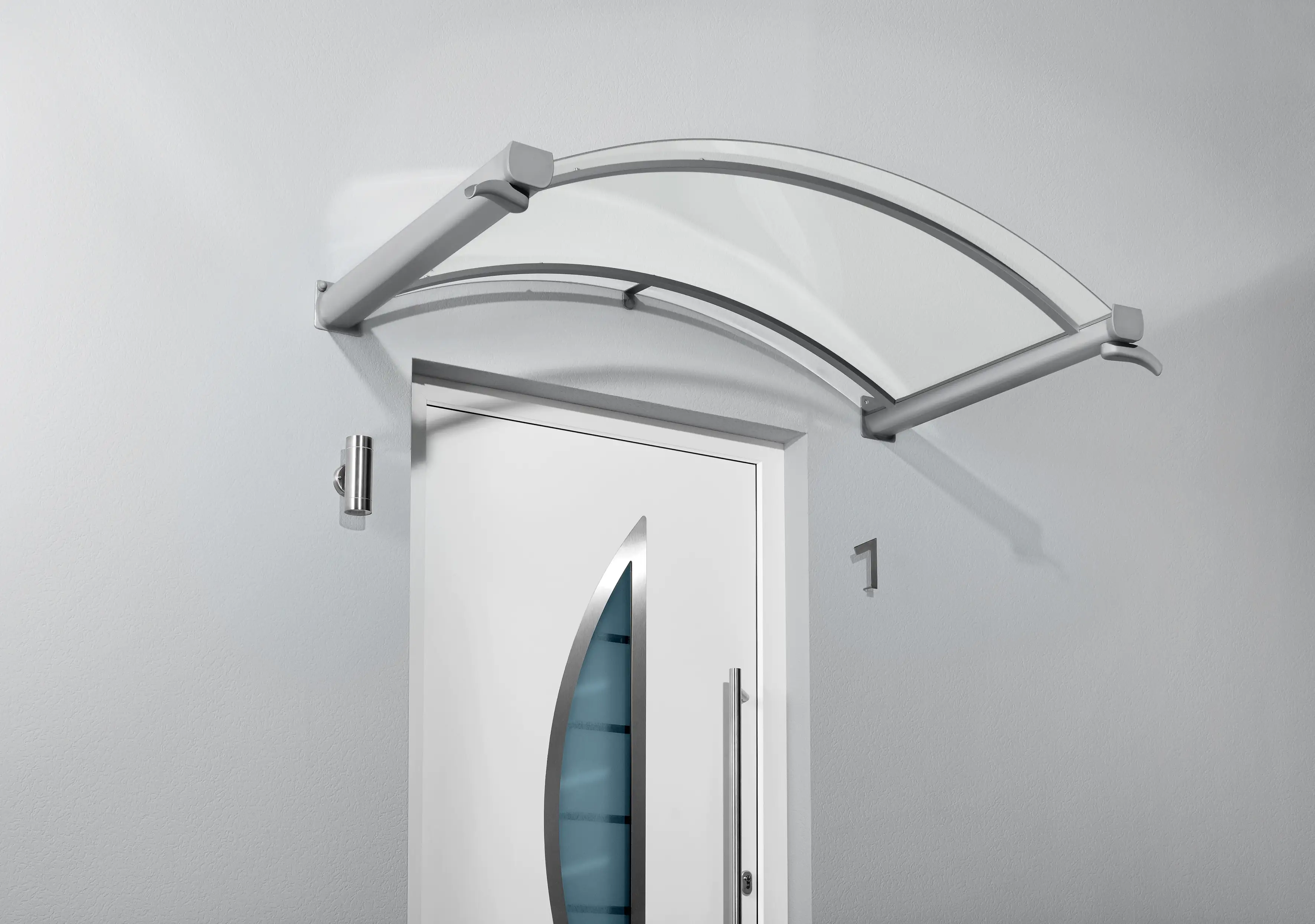 Gutta Bogenvordach BV/B 160 Edelstahloptik, Acrylglas klar