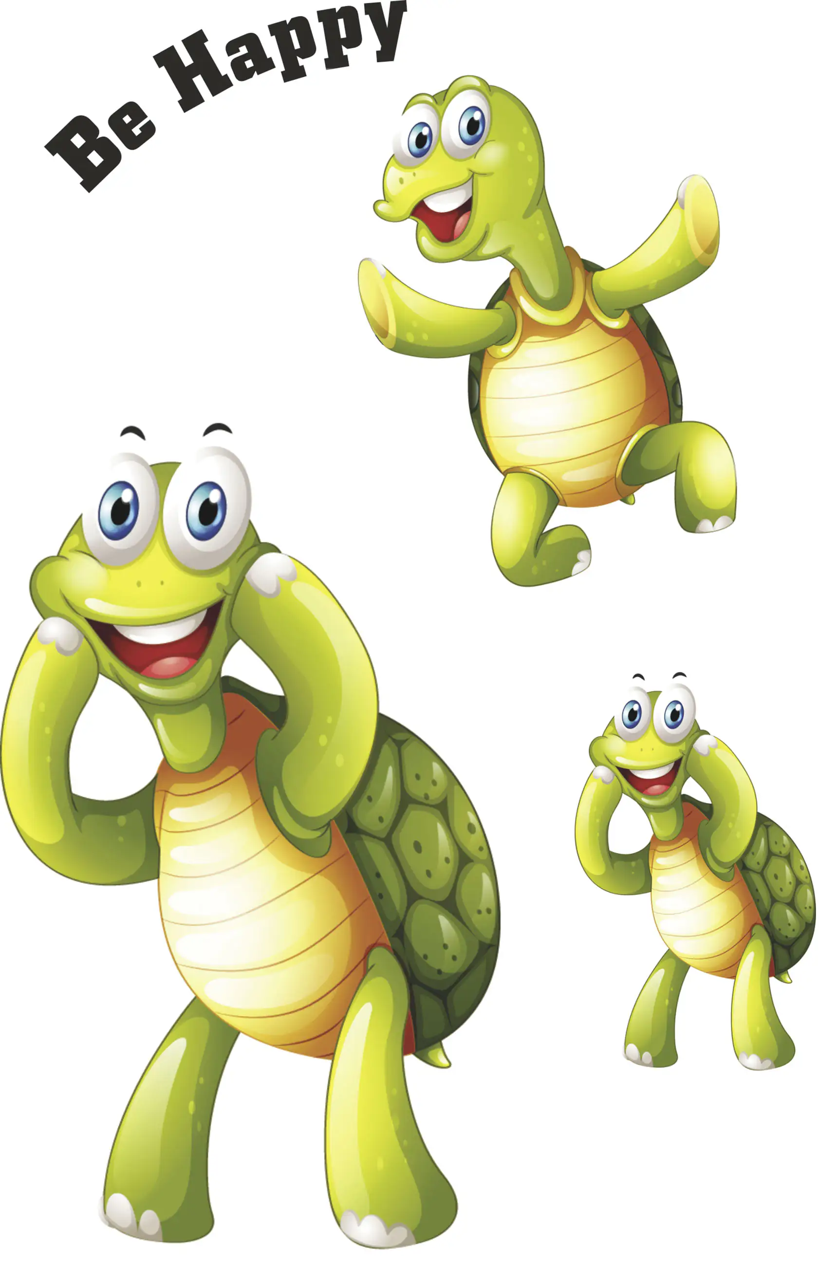 Hermann Schütz Aufkleber Schildkröte Be happy