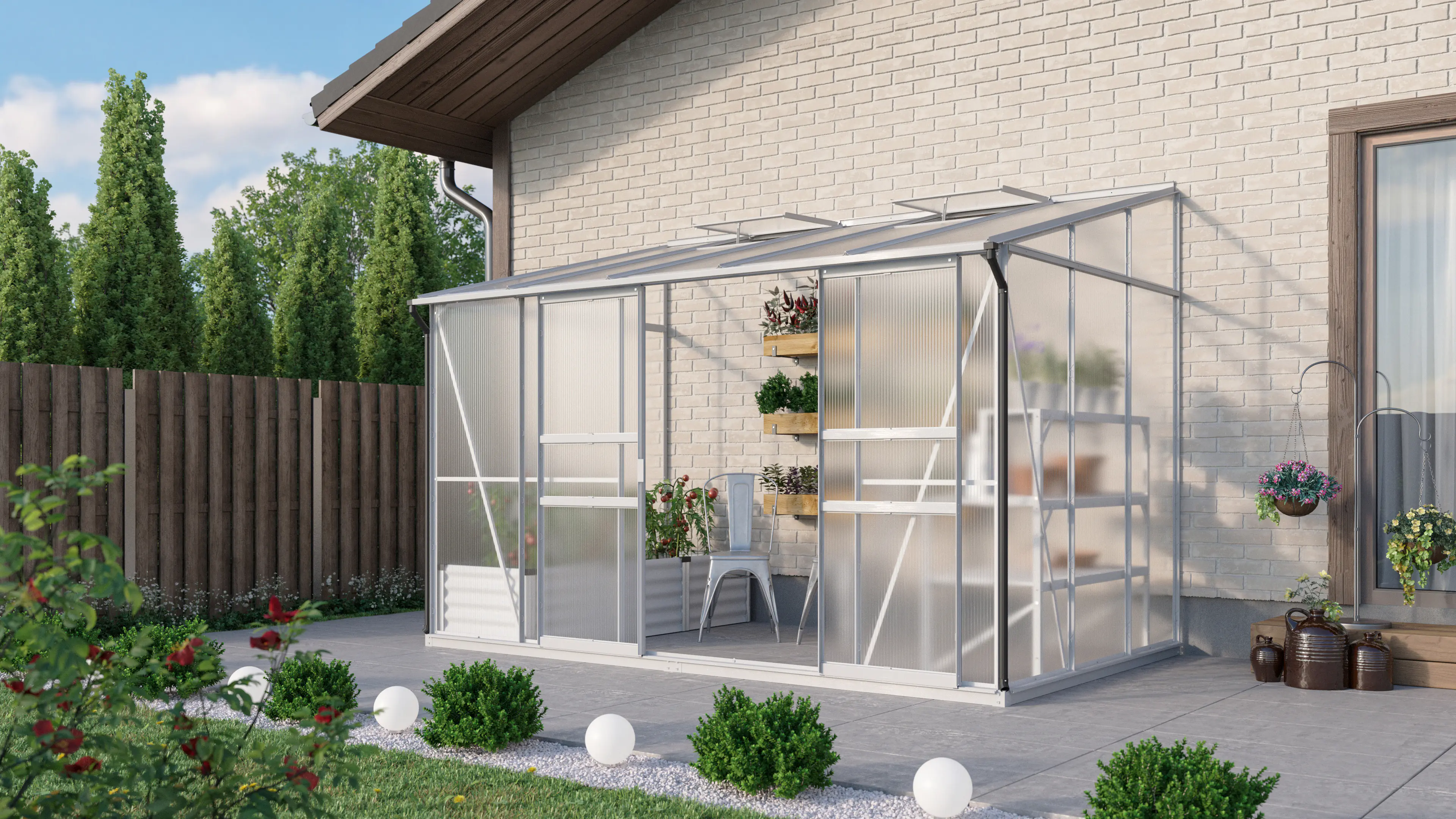 Vitavia Anlehngewächshaus Osiris 6500 190 x 317 cm 6 mm HPK