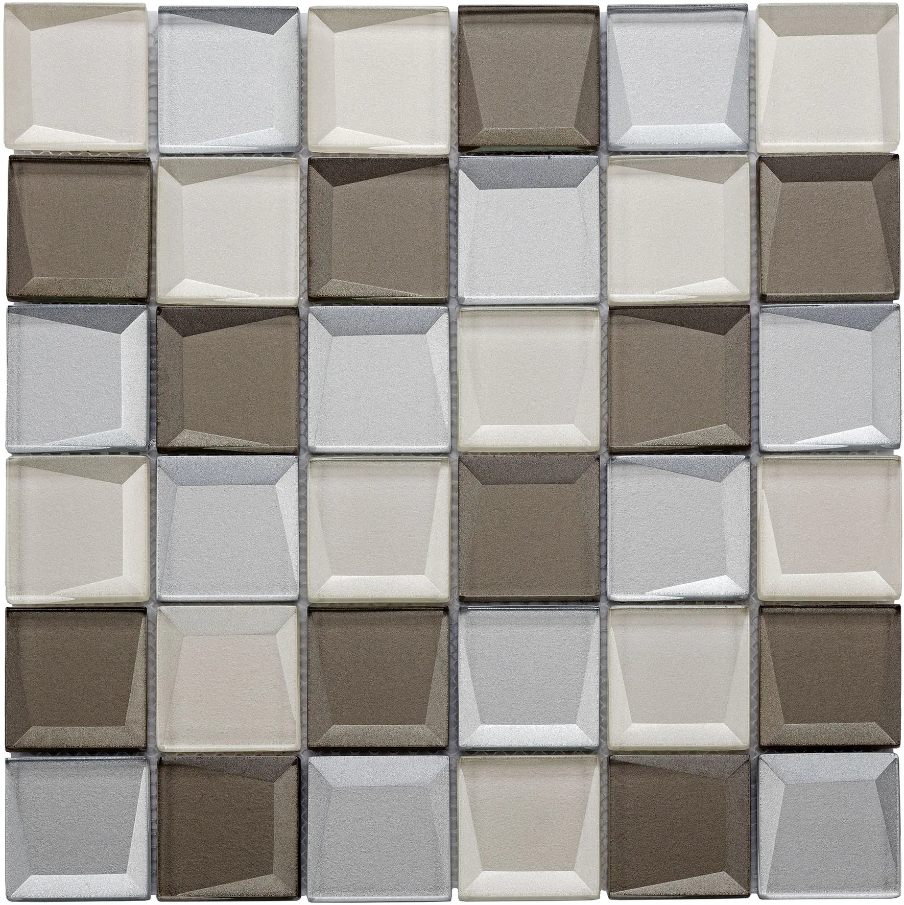 Mosaikfliese Reflex 29,8 x 29,8 cm beige mix Steinmaß: 4,8 x 4,8 cm 