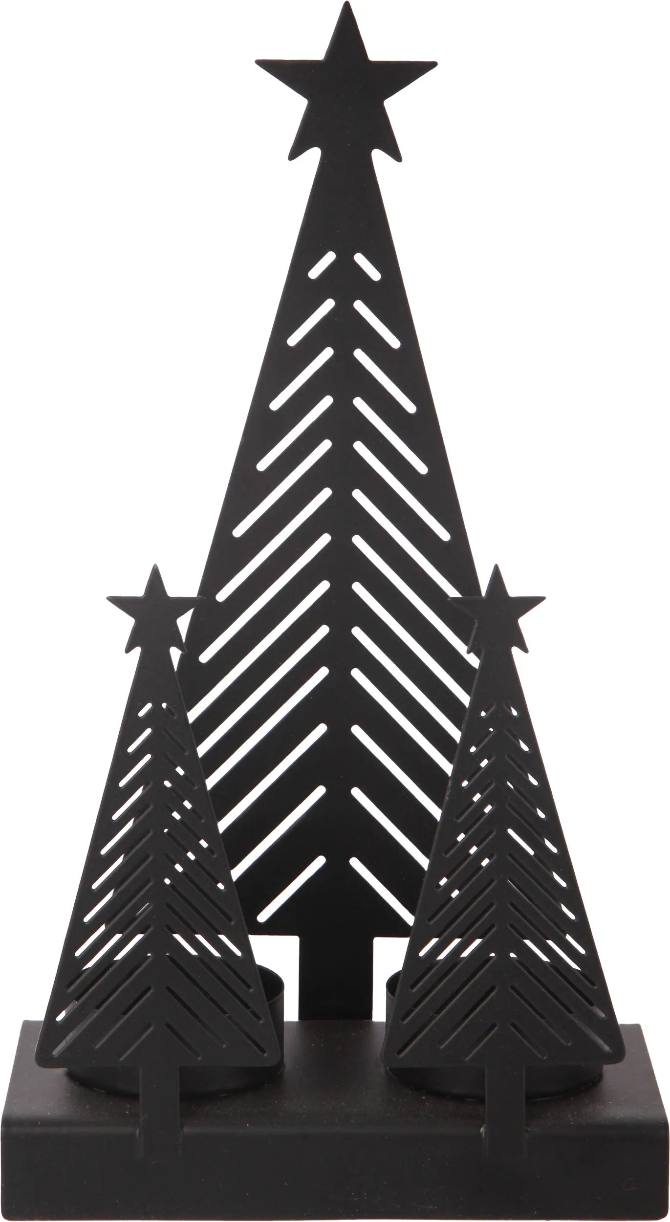 Kerzenhalter Tannenbaum mit Stern Metall 22 x 13 cm 
