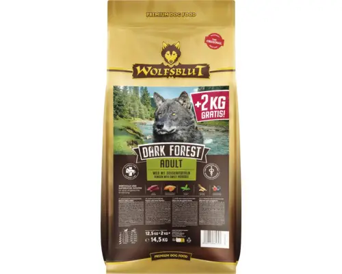 Wolfsblut Dark Forest Hundetrockenfutter Adult getreidefrei 14,5 kg Wild & Süßkartoffel