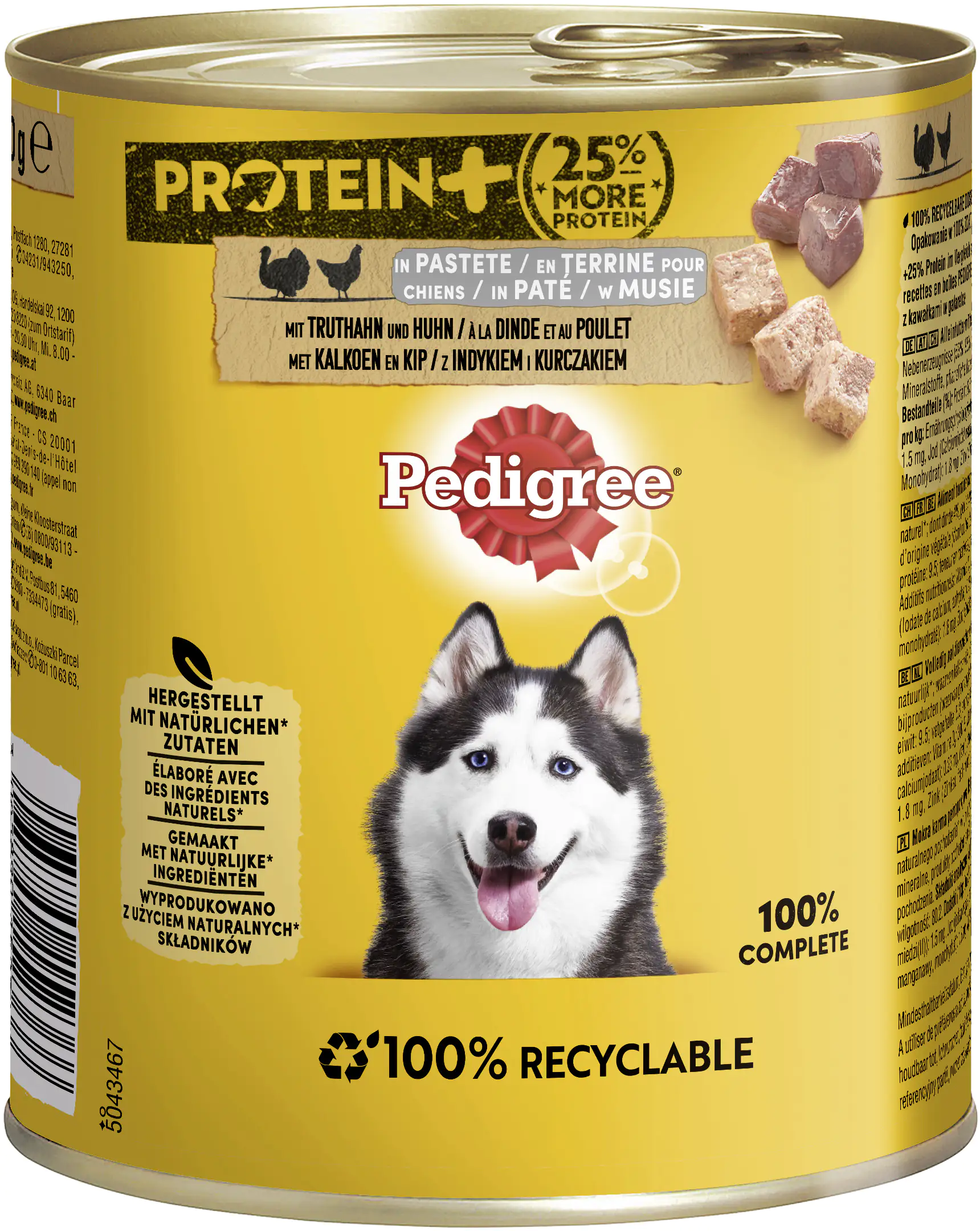 Pedigree Adult Protein + Pastete mit Truthahn & Huhn Hundefutter 800 g Pedigree Adult Protein + Pastete mit Truthahn & Huhn Hundefutter 800 g