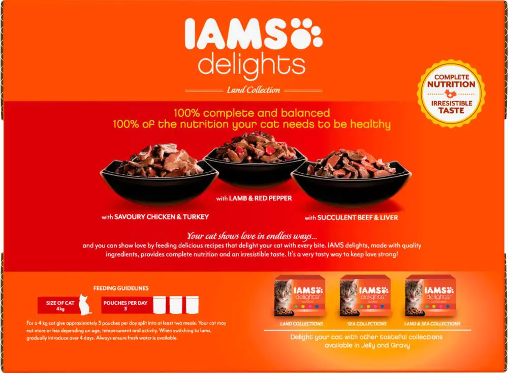 Iams Delights Katzennassfutter Land Collection in Sauce 12 x 85 g