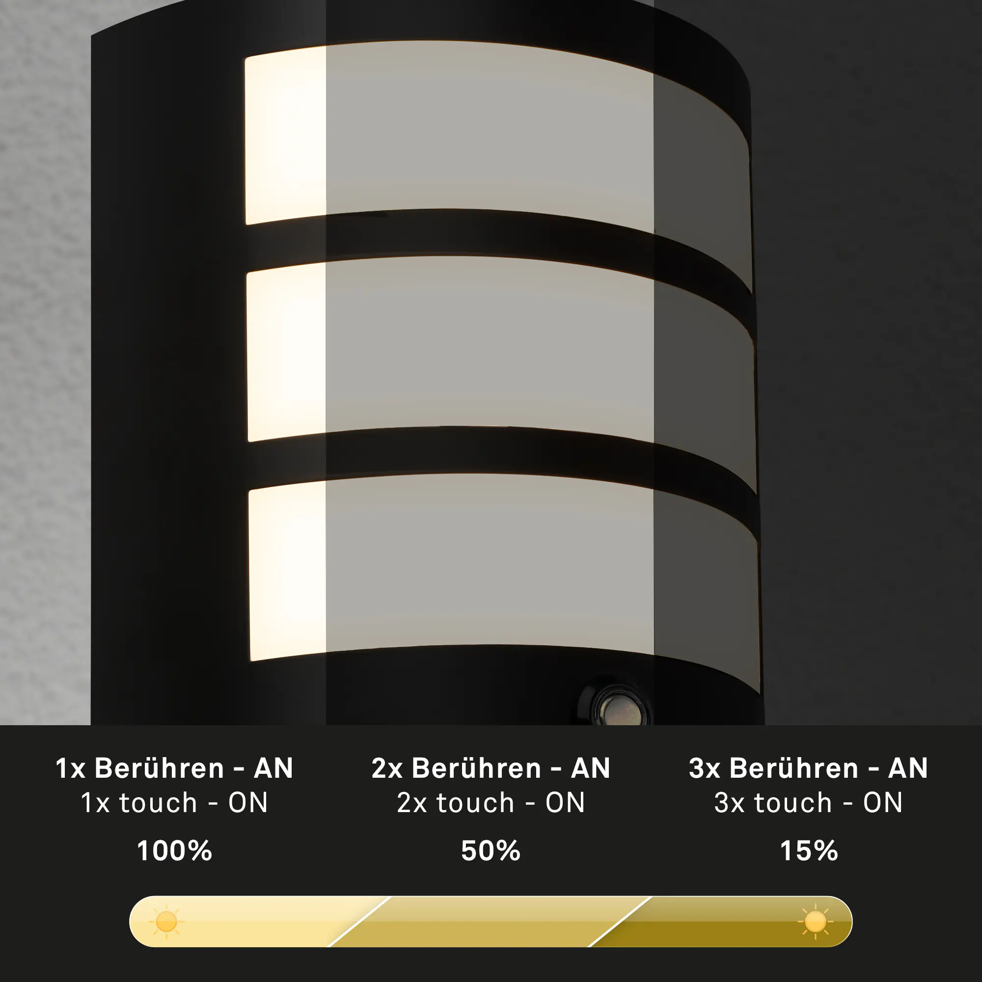 Briloner LED Außenwandleuchte Akku 5,8W schwarz Sensor warmweiß Briloner LED Außenwandleuchte Akku 5,8W schwarz Sensor warmweiß