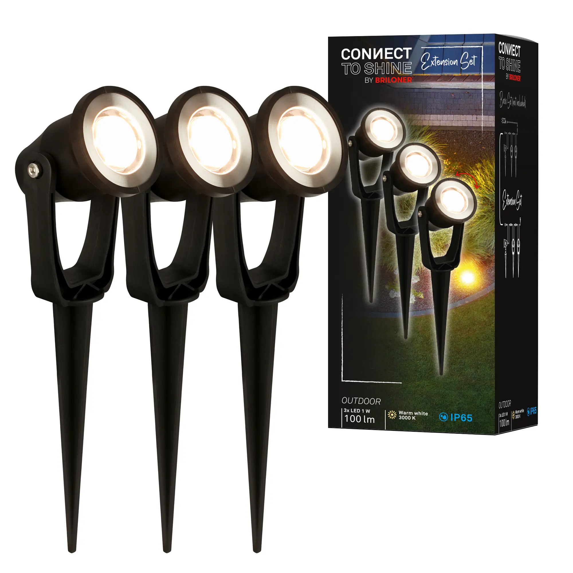 Briloner LED Wegeleuchte Lilis Connect to Shine 3er Erweiterungsset 3x1W warmweiß Briloner LED Wegeleuchte Lilis Connect to Shine 3er Erweiterungsset 3x1W warmweiß