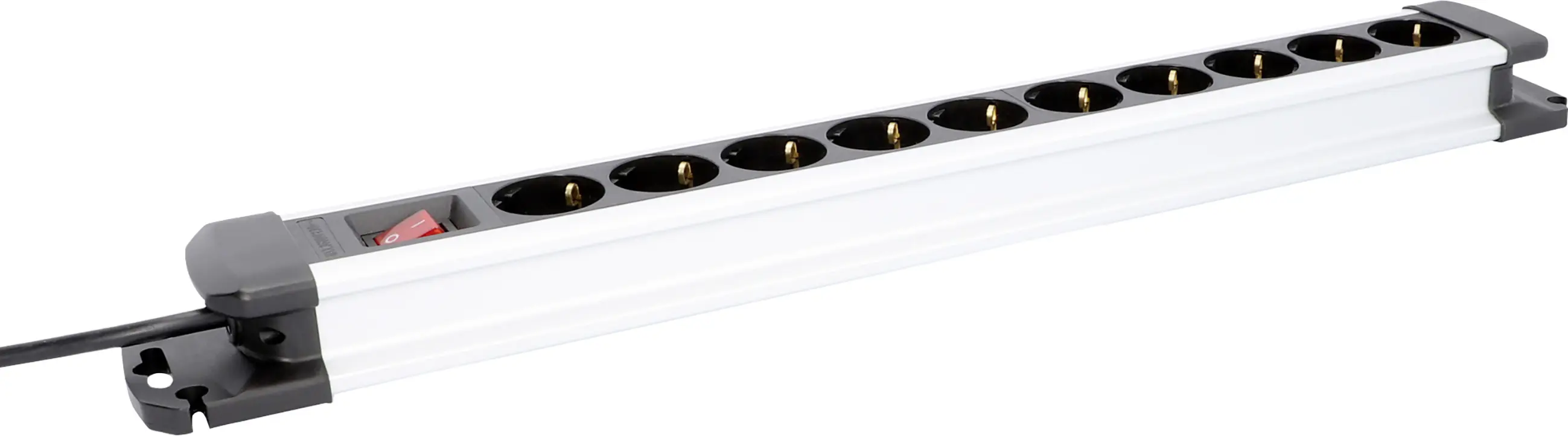 Unitec Steckdosenleiste10-fach 2m H05VV-F 3G1,5 mm², mit Schalter