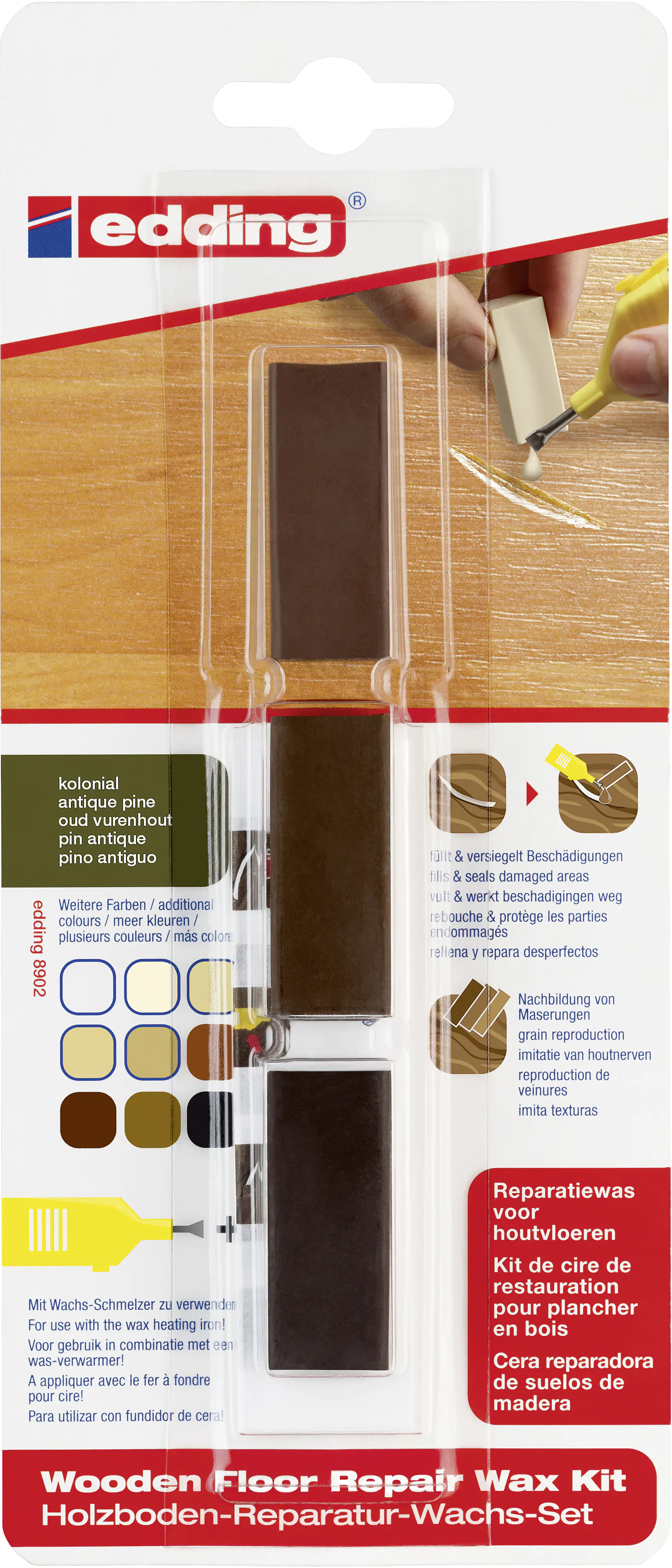 Edding Möbel-Reparaturwachs-Set 8902/3 kolonial