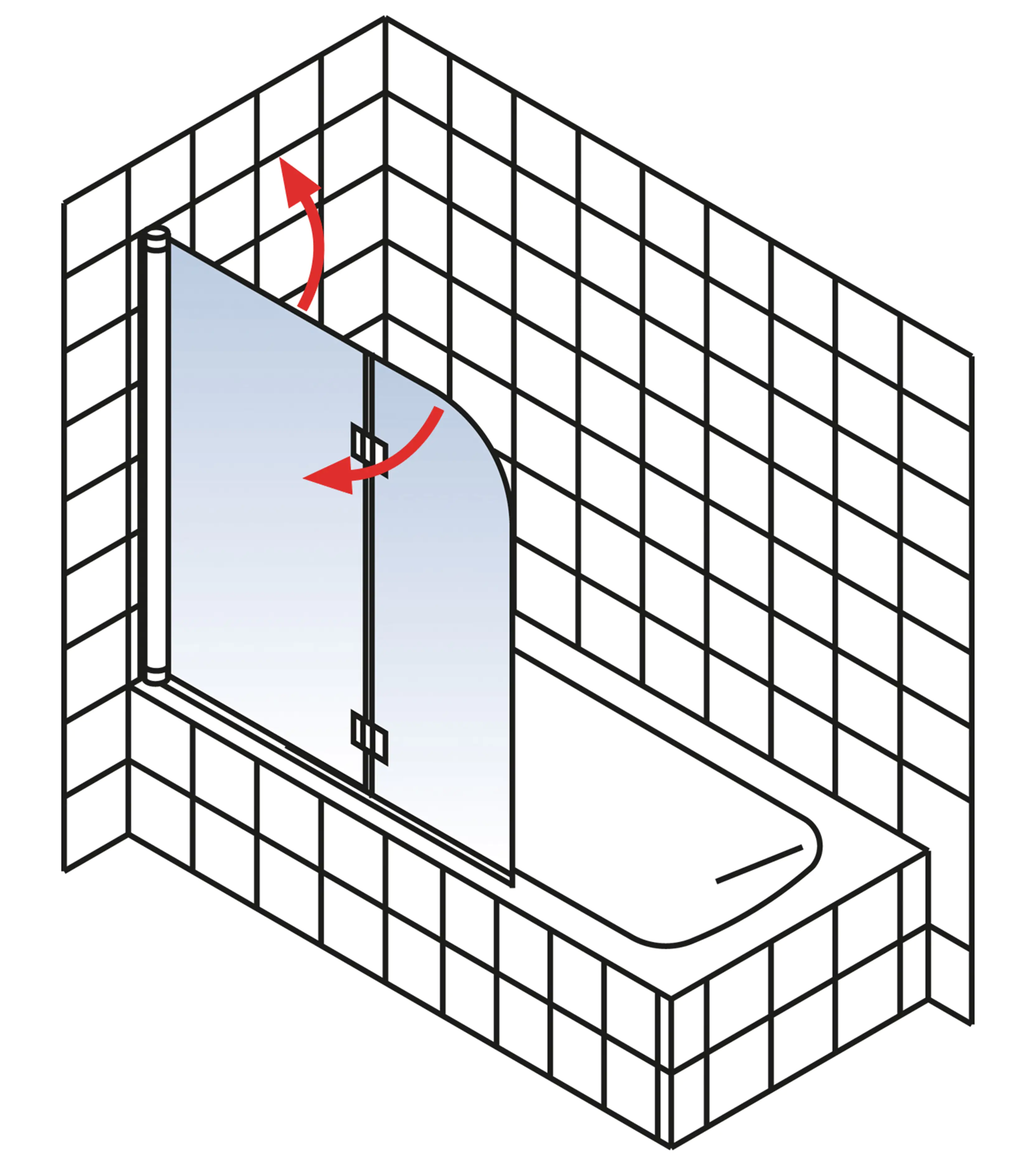 Schulte Badewannenaufsatz D3353 2-tlg. 112 x 142 cm