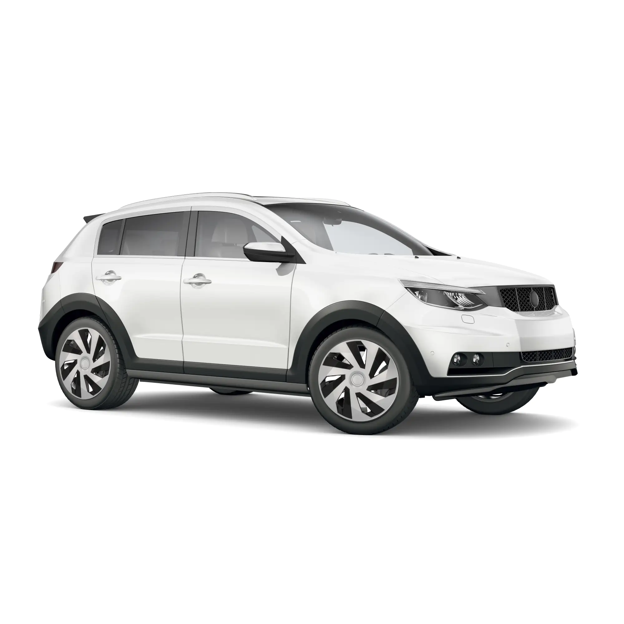 Cartrend Radzierblenden Flow 38 cm (15 Zoll) silber schwarz 4 Stück