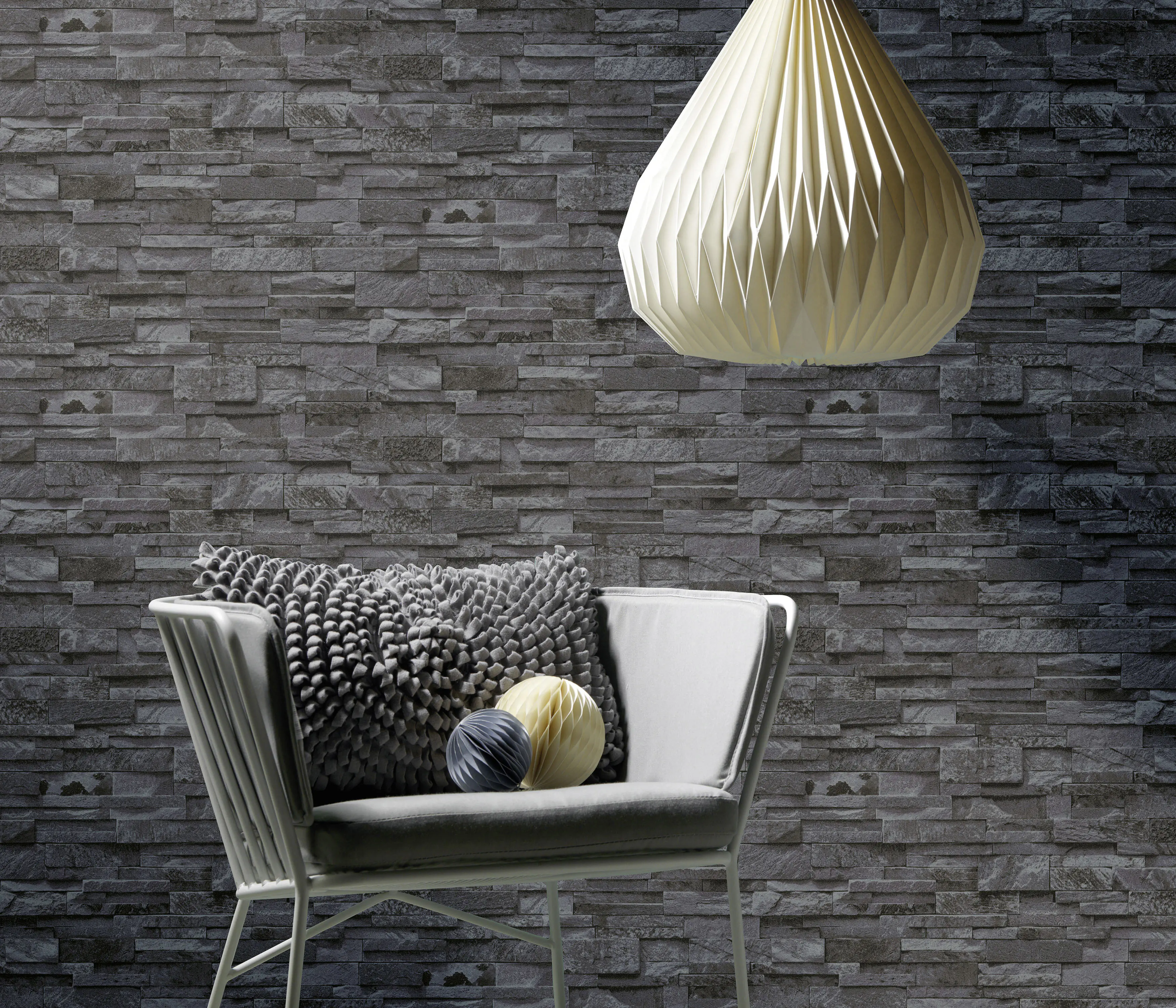 Erismann Vliestapete 02363-40 Stein schwarz 10,05 x 0,53 m