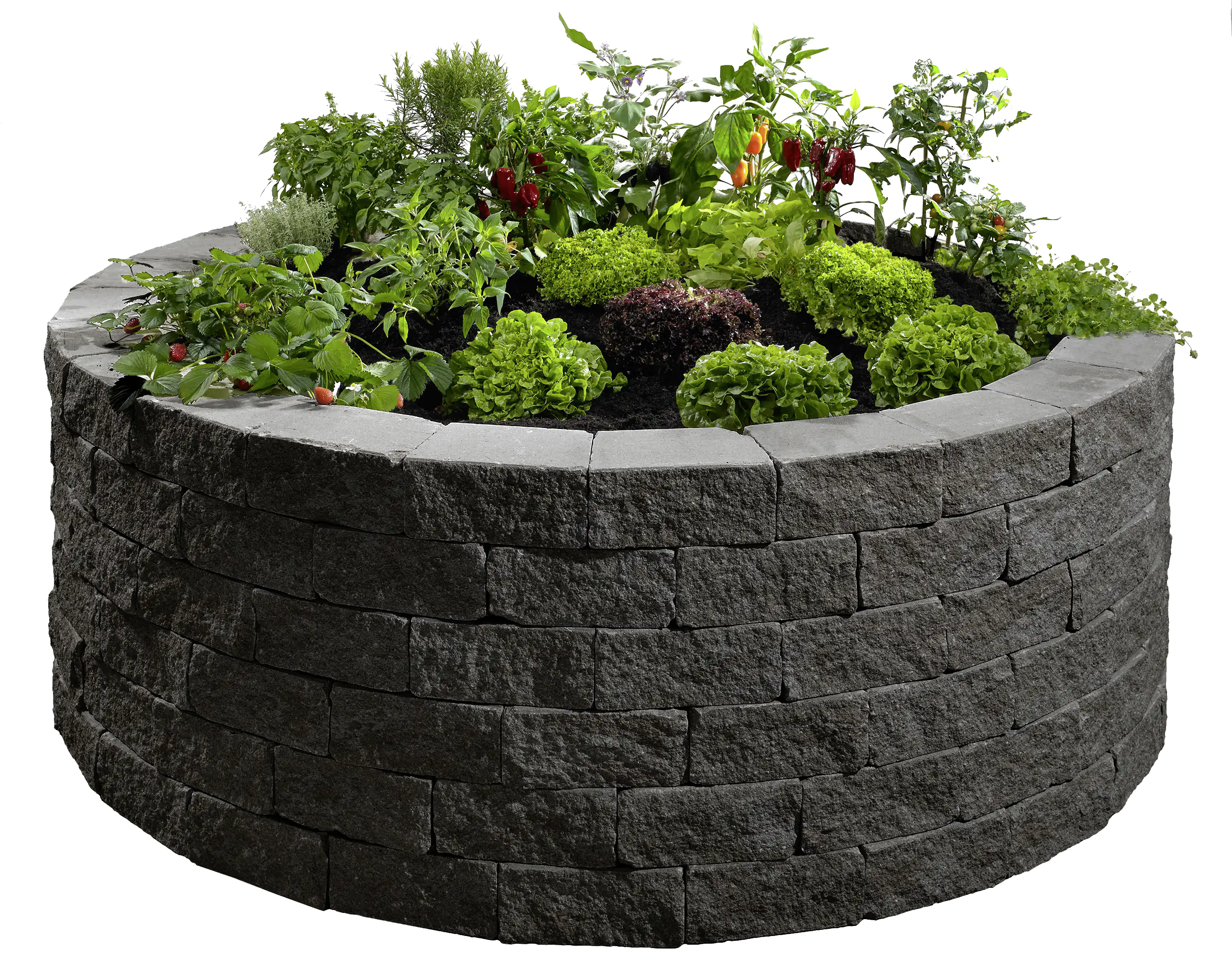 Kann Hochbeet-Set Vigneto-Rondell Ø 200 x 72 cm 72 cm anthrazit