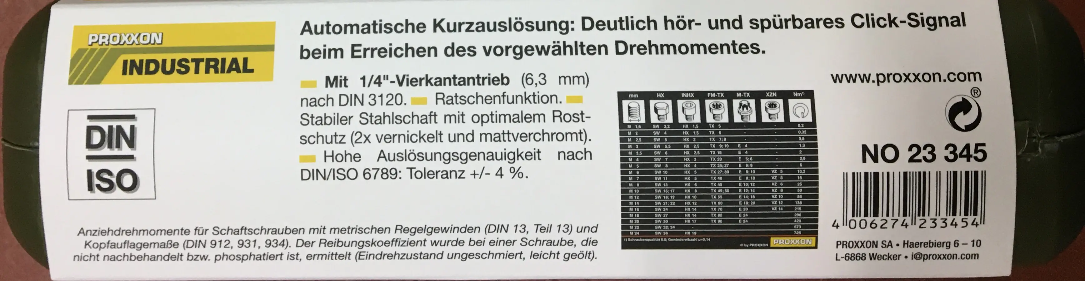 Proxxon Drehmomentschlüssel Micro Click MC 15 6,35 mm 1/4" 3-15 Nm Proxxon Drehmomentschlüssel Micro Click MC 15 6,35 mm 1/4" 3-15 Nm