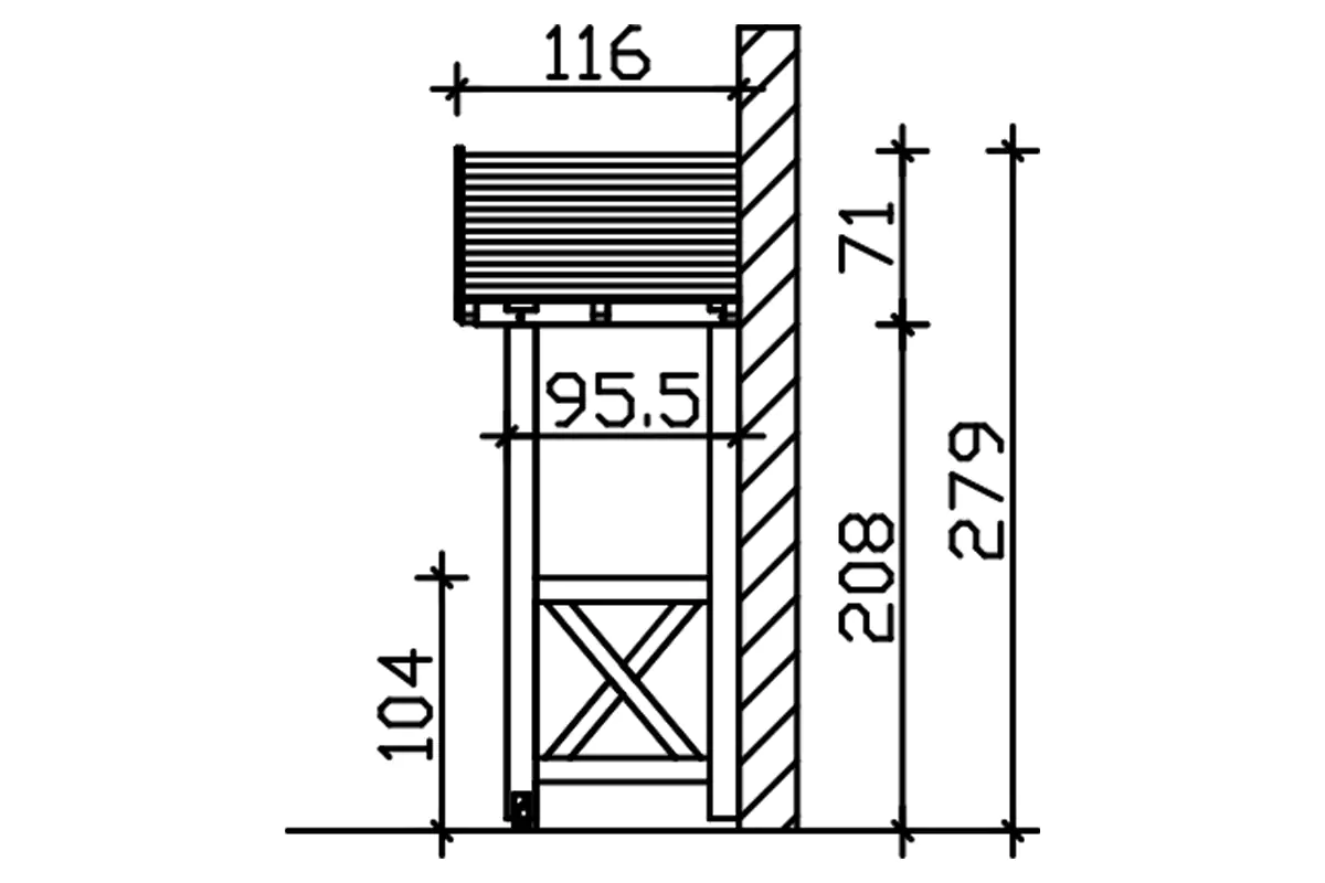 SKAN HOLZ Vordach Stralsund Typ 4 289 x 116 cm, natur