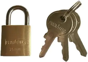 Primaster Vorhängeschloss Messing 32 mm inkl. 3 Schlüssel