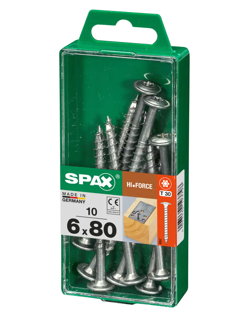Spax Holzbauschrauben 6.0 x 80 mm TX 30 Tellerkopf - 10 Stk.