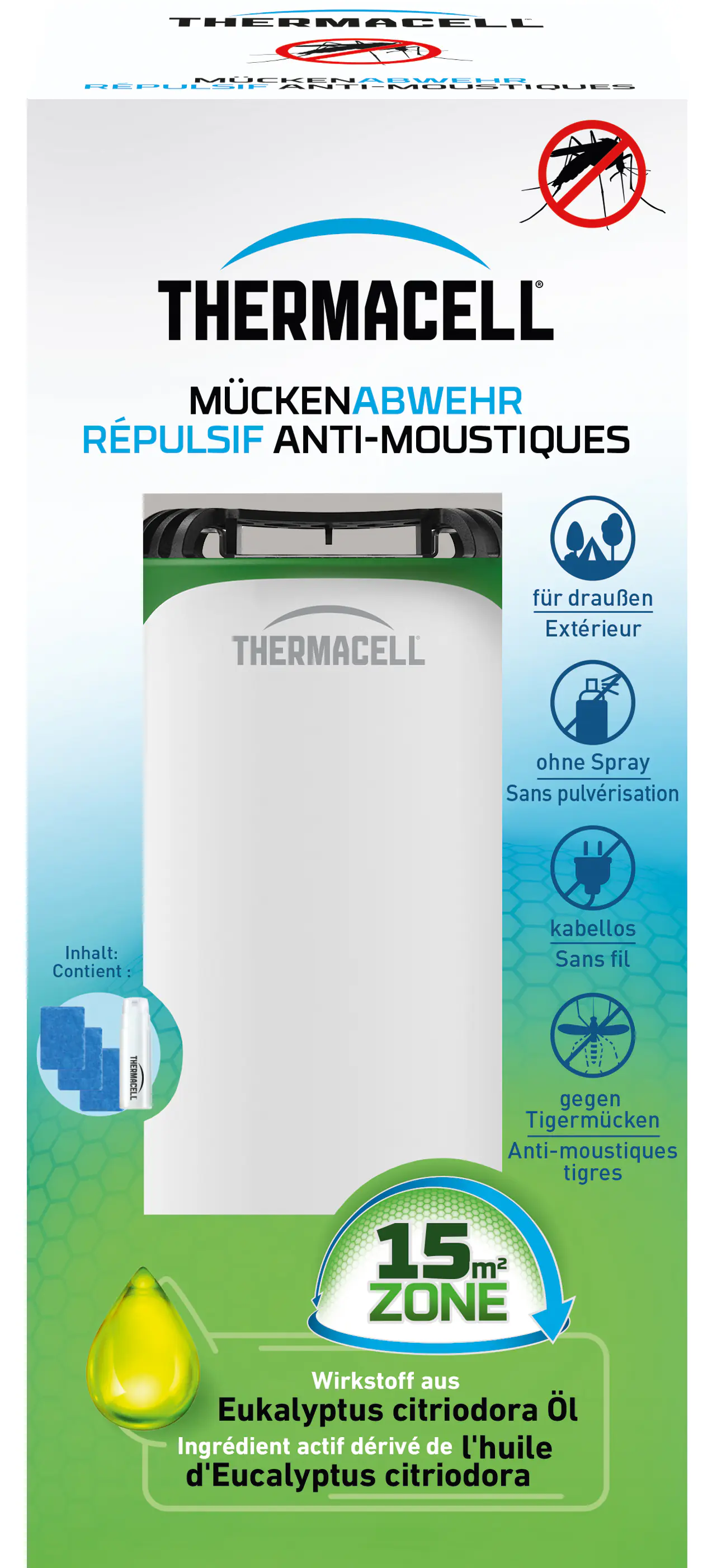 Thermacell Mückenabwehr-Verdampfer Protect weiß-grün inkl. Wirkstoff