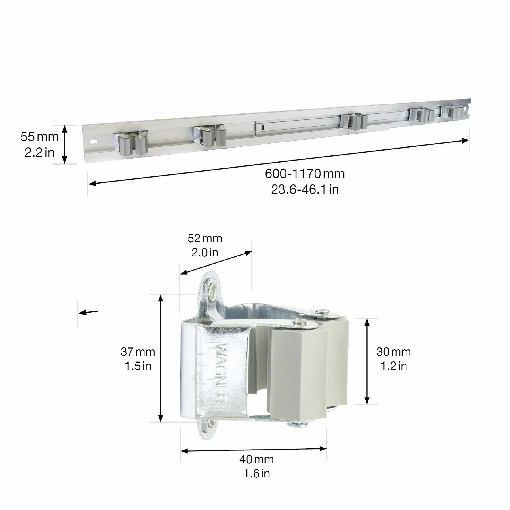Wagner Gerätehalterleiste mit 5 Halter ausziehbar 60-110 cm Wagner Gerätehalterleiste mit 5 Halter ausziehbar 60-110 cm