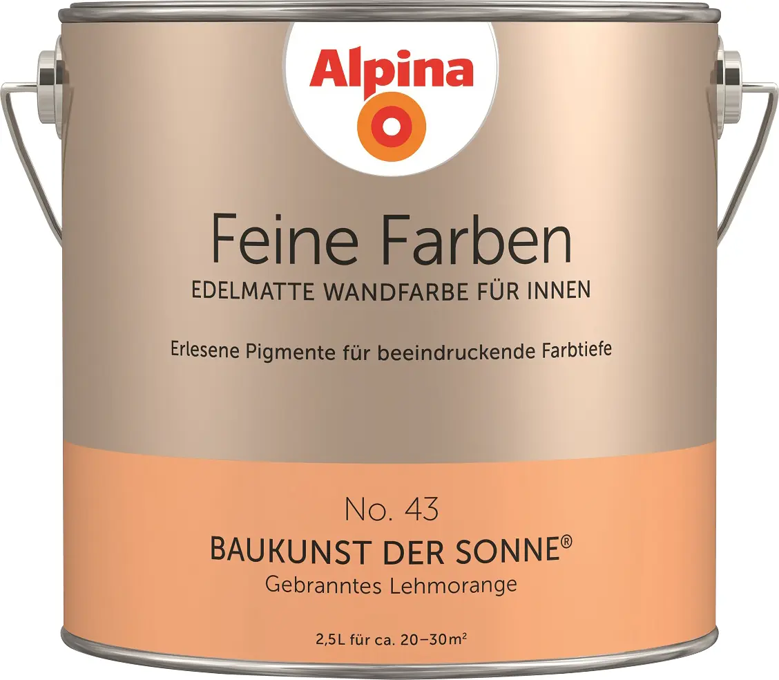 Alpina Feine Farben Wandfarbe No. 43 Baukunst der Sonne - gebranntes lehmorange 2,5 L