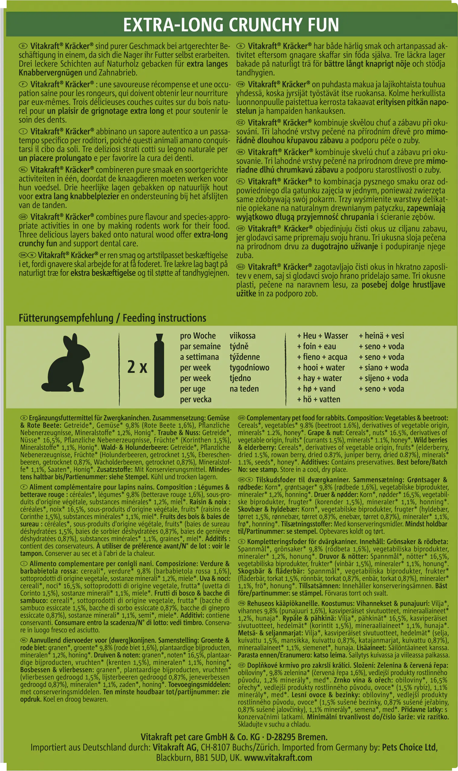 Vitakraft Kräcker®Trio Gemüse Nuss Waldbeer 3 Stück / 168 g