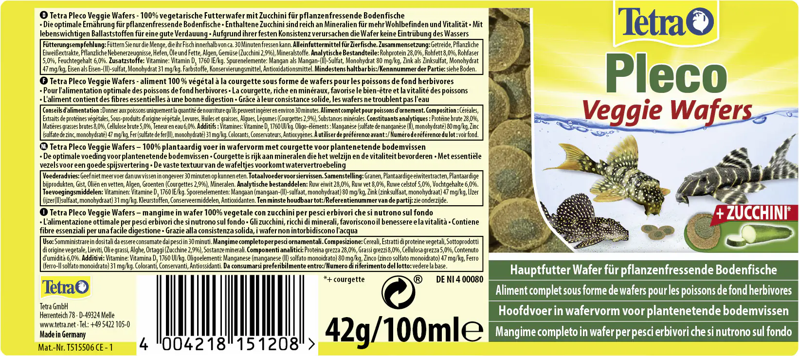 Tetra Pleco Veggie Wafers 100 ml