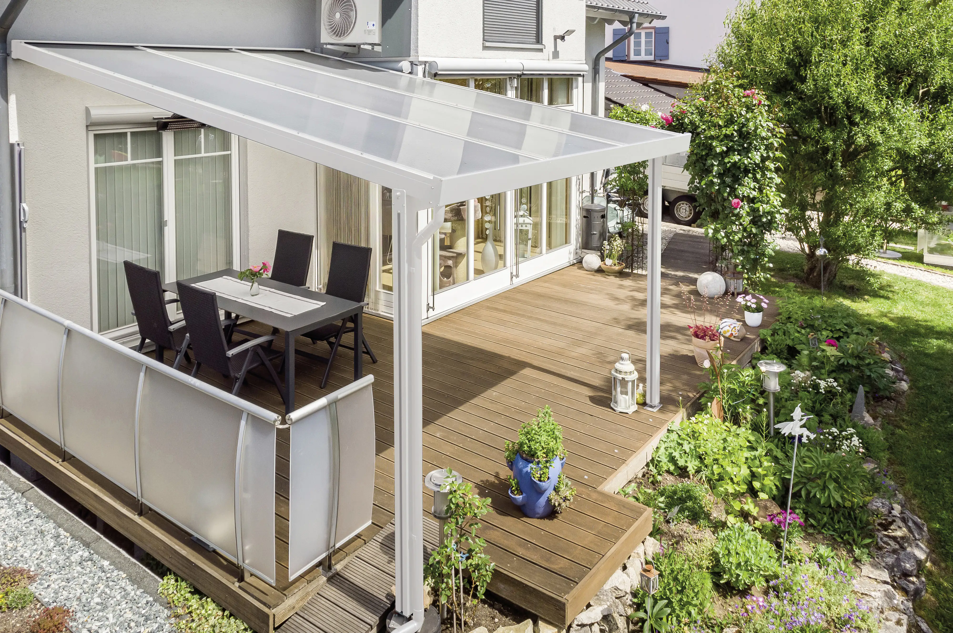 Gutta Premium Terrassendach 309,4 x 306 cm weiß PC klar 16 mm