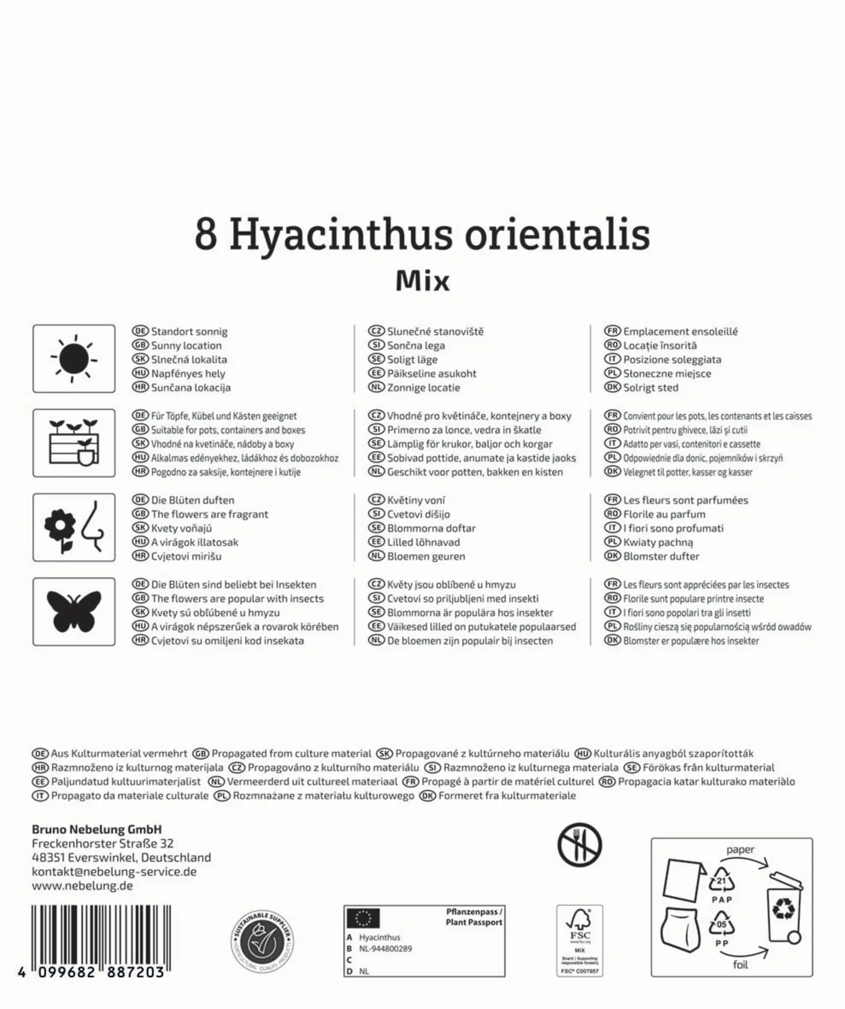 Kiepenkerl Herbstblumenzwiebel Hyazinthen Hyacinthus orientalis Mischung 8 Stück