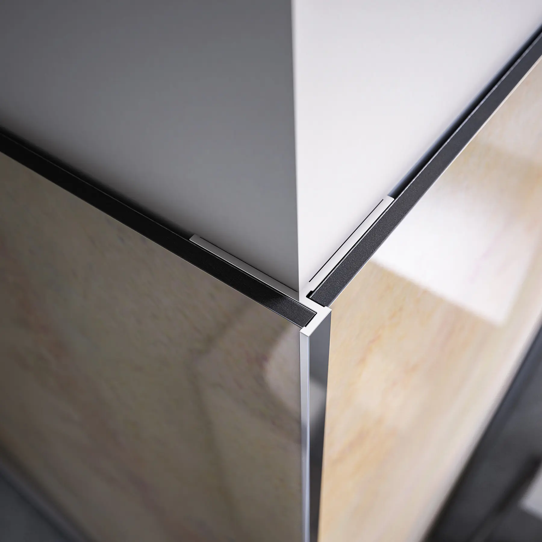 Breuer Eckprofil außen flächenbündig 2,3x2,3x255 cm,alu chromeffekt Breuer Eckprofil außen flächenbündig 2,3x2,3x255 cm,alu chromeffekt