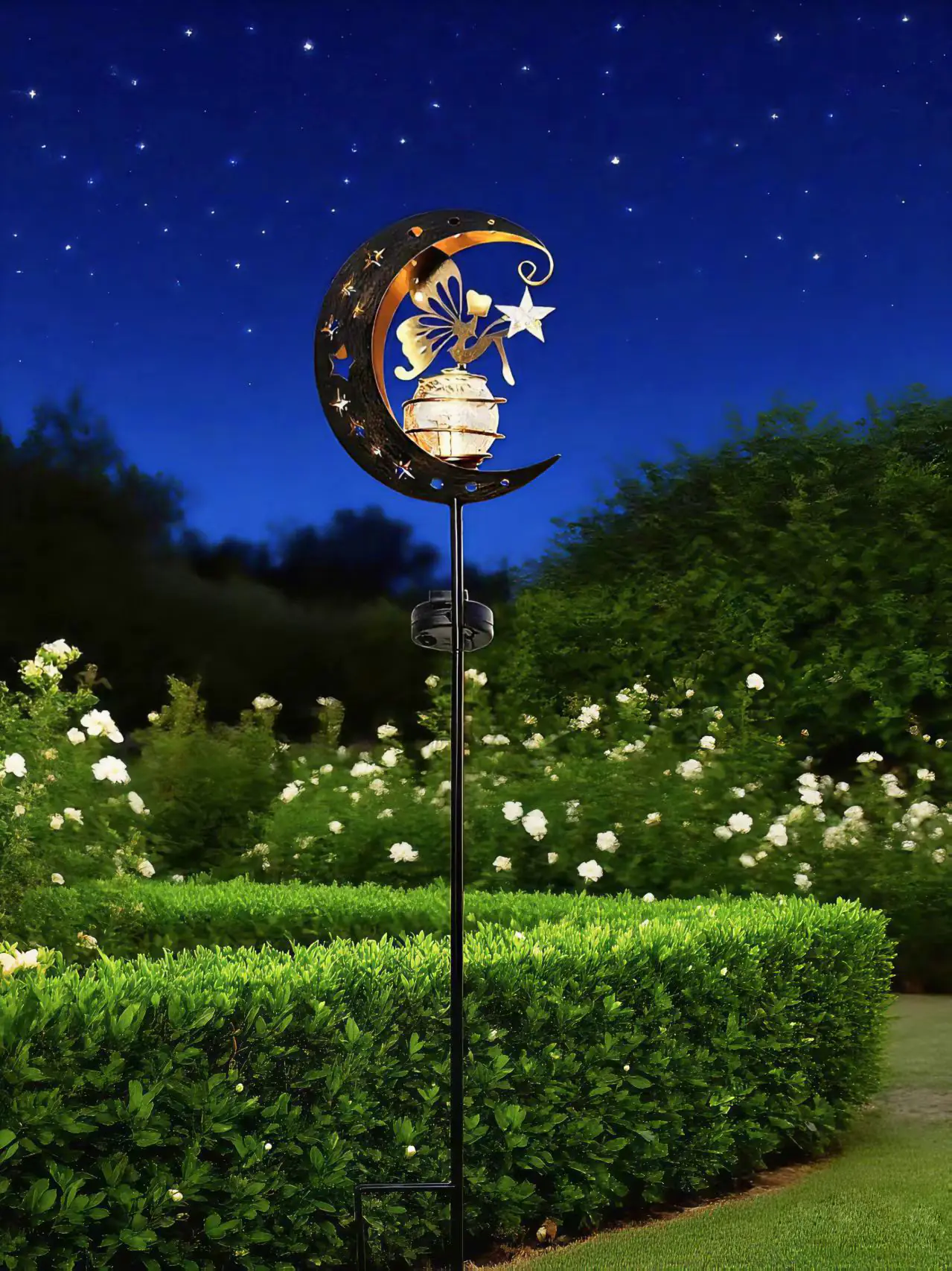 Dapo LED Solarstecker Lichtstab Mondlicht warmweiß