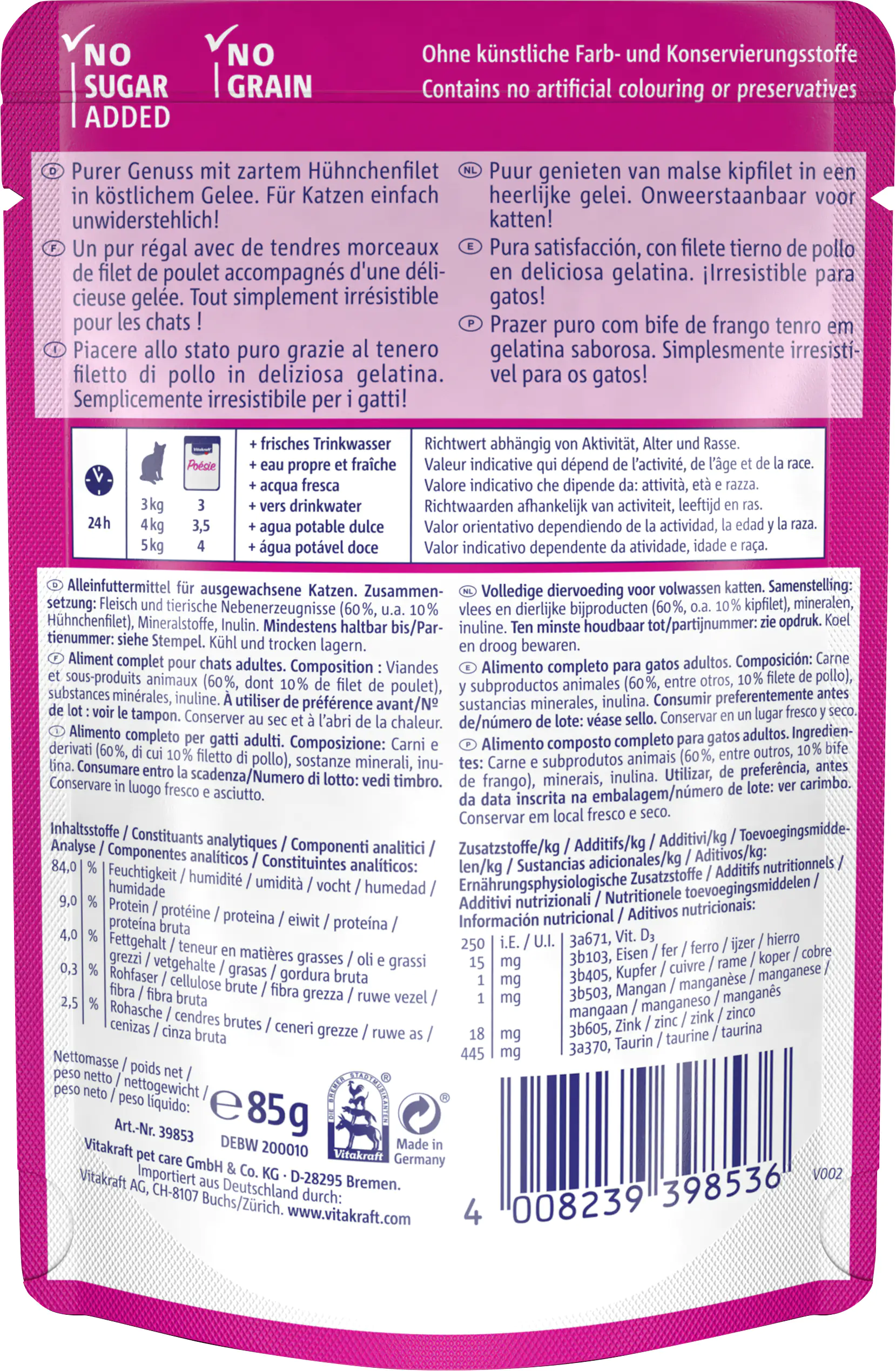 Vitakraft Poésie Katzenfutter Délice Gelée Huhn 85 g