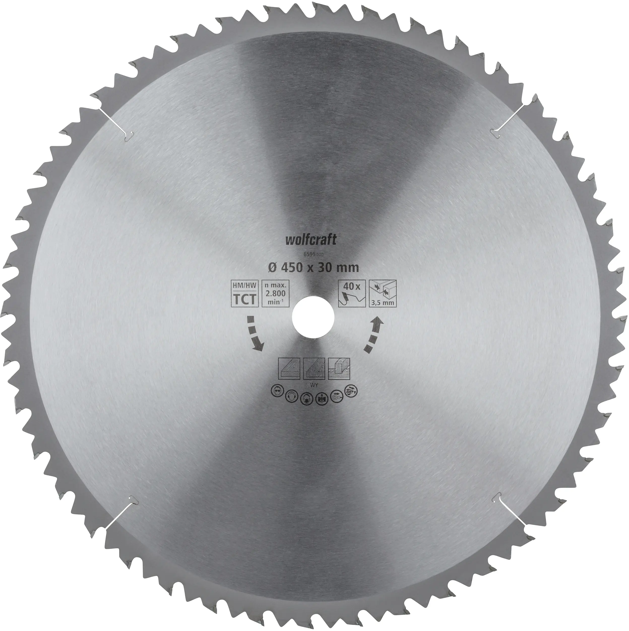 Wolfcraft Kreissägeblatt 450 mm 40 Zähne Hartmetall