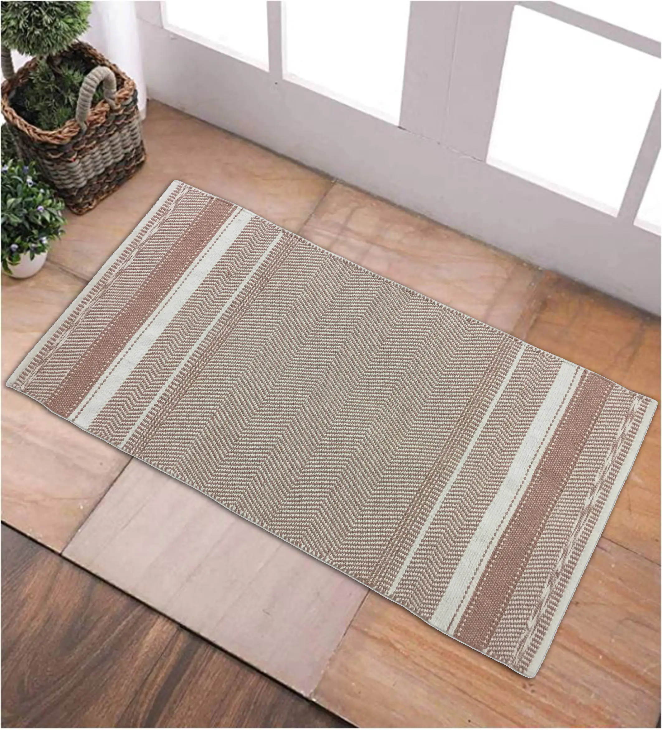 TrendLine Flachwebteppich Bali rose-creme, 80 x 150 cm