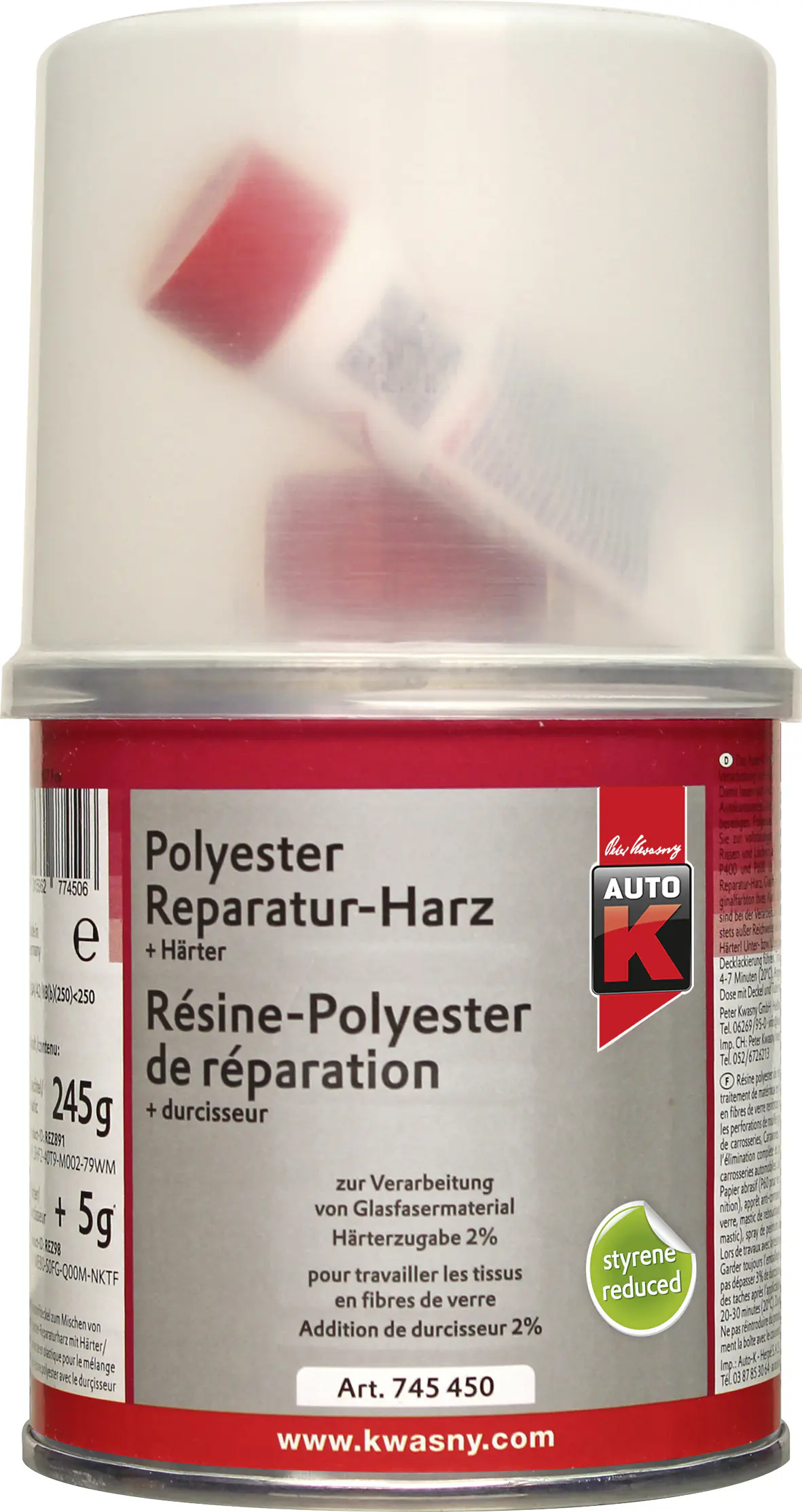 Auto-K Polyester Reparaturharz + Härter 250g Auto-K Polyester Reparaturharz + Härter 250g