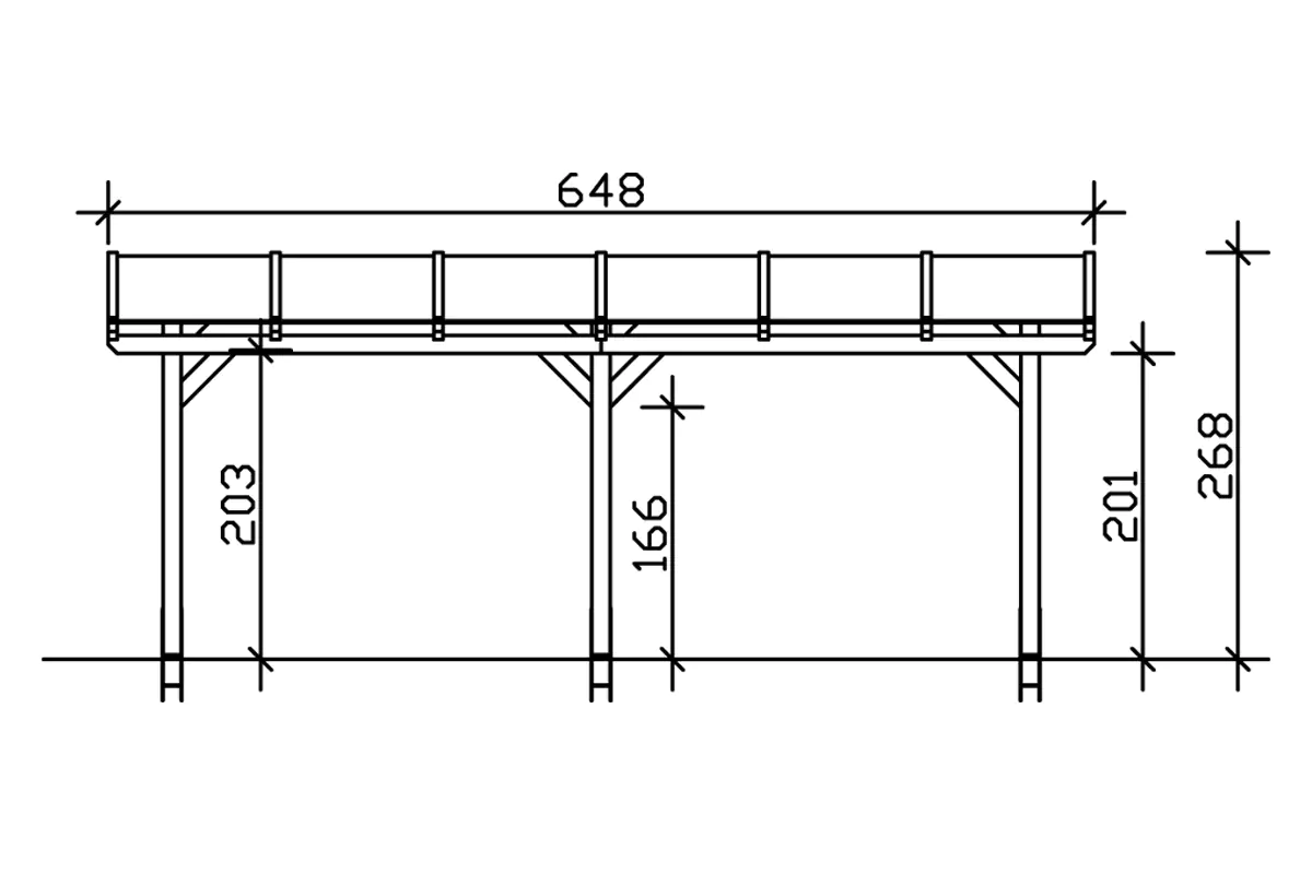 SKAN HOLZ Terrassenüberdachung Siena 648 x 350 cm, Leimholz, natur