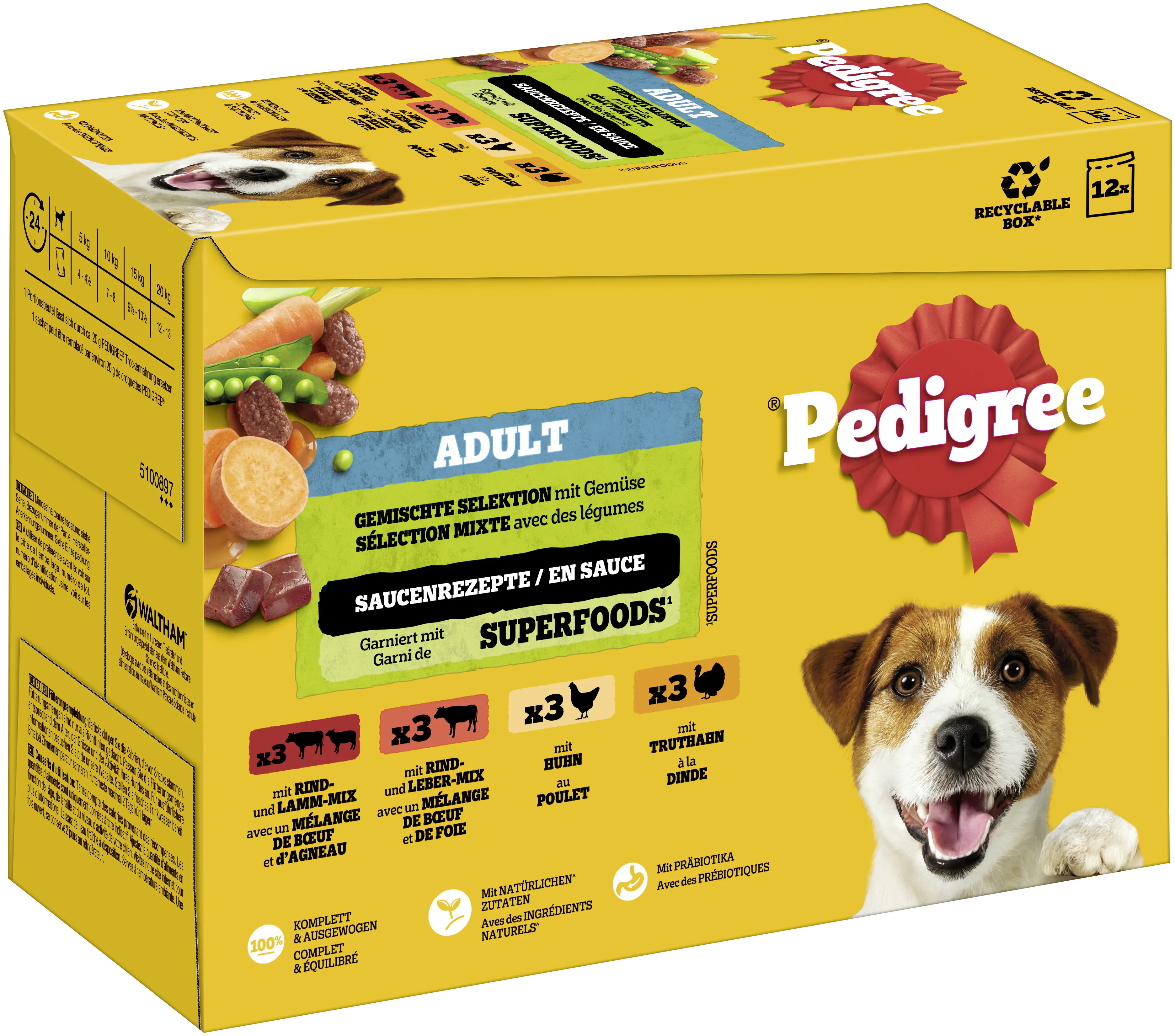 Pedigree Hundenassfutter Adult 12 x 100 g Gemischte Selektion